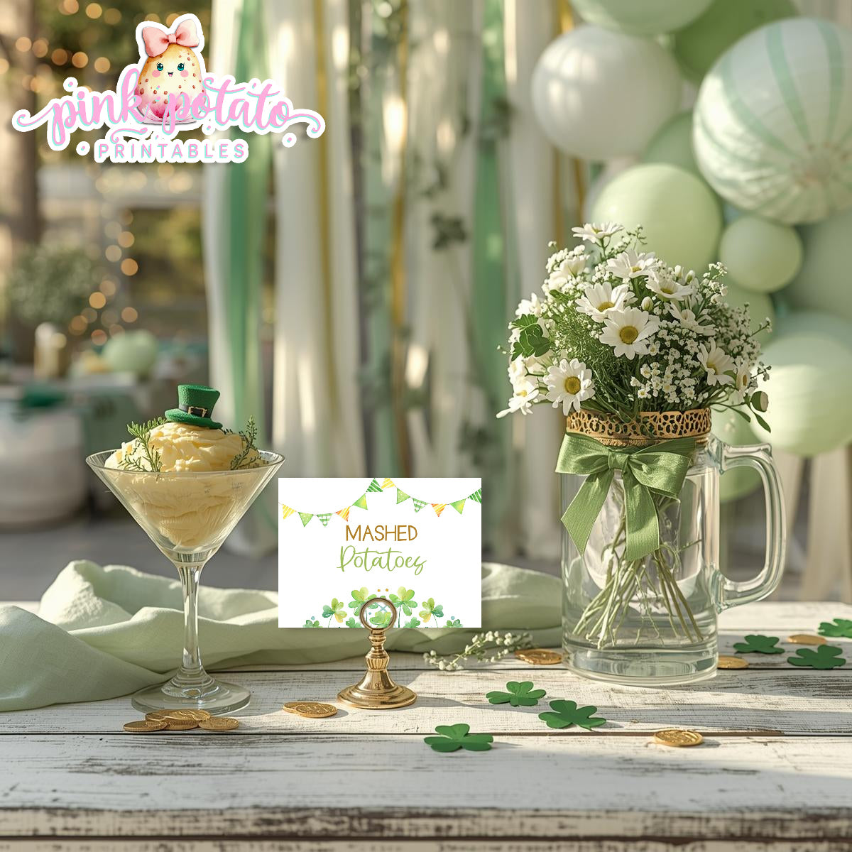 St. Paddy's Day-Baked Potato Bar Buffet Cards-Tent Cards-Food Items-St. Patrick's Day Theme-Party Printable-Digital-INSTANT DOWNLOAD