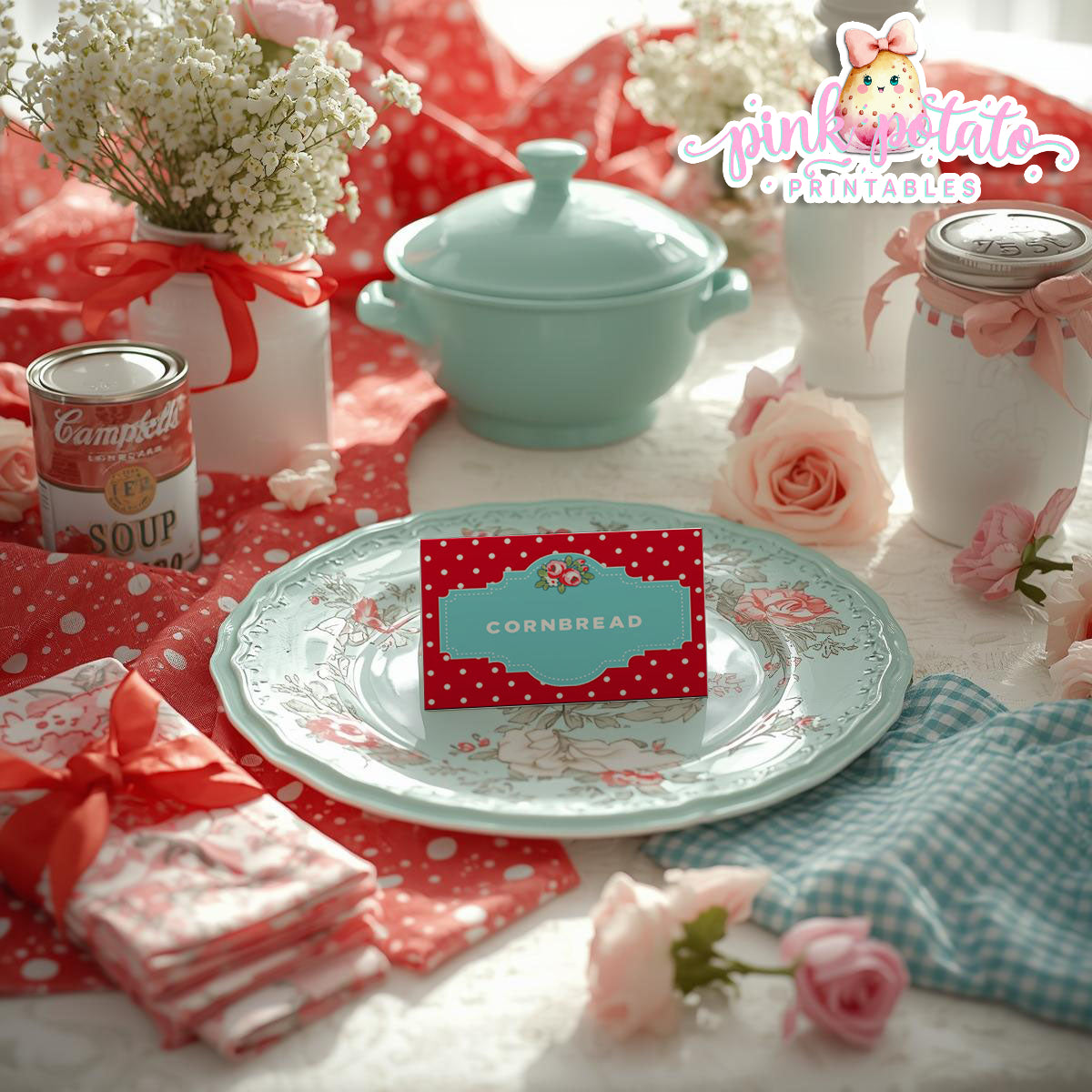 Soups On-{THEME} Party Printable-Editable-PeRsOnAliZe-Parties-Soup Social-Soup Can-Campbells-Neighbors Night-Soup Party-INSTANT DOWNLOAD