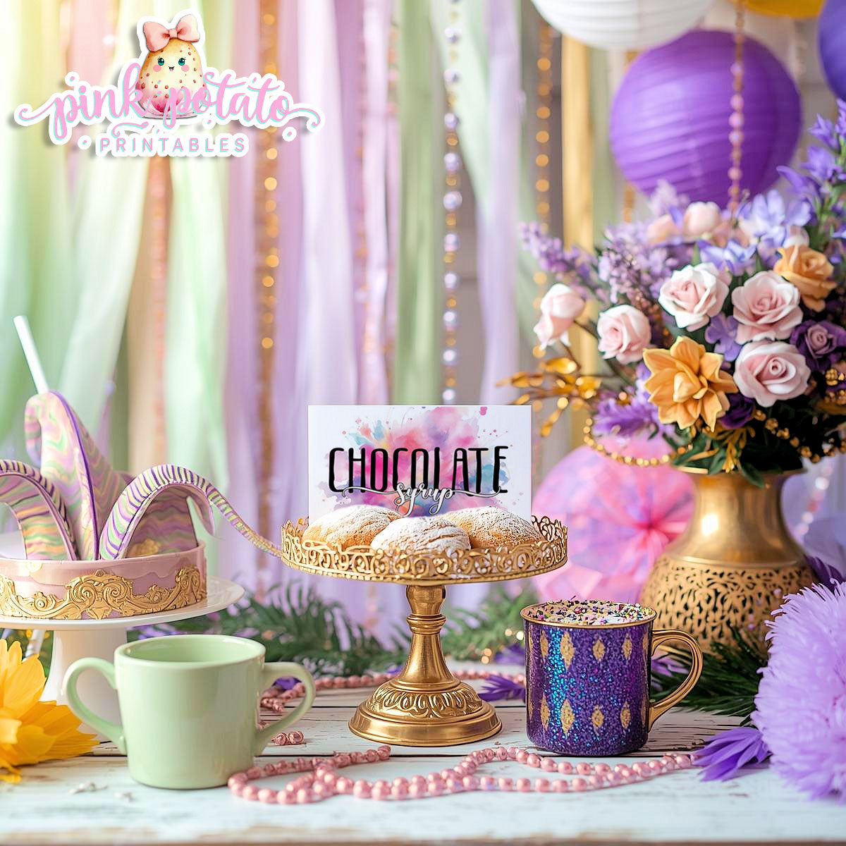 Mardi Gras-Buffet Cards-Editable in Corjl-Tent Cards-Place Cards-Mardi Gras Theme-Fat Tuesday-Party Printable-Digital-INSTANT DOWNLOAD