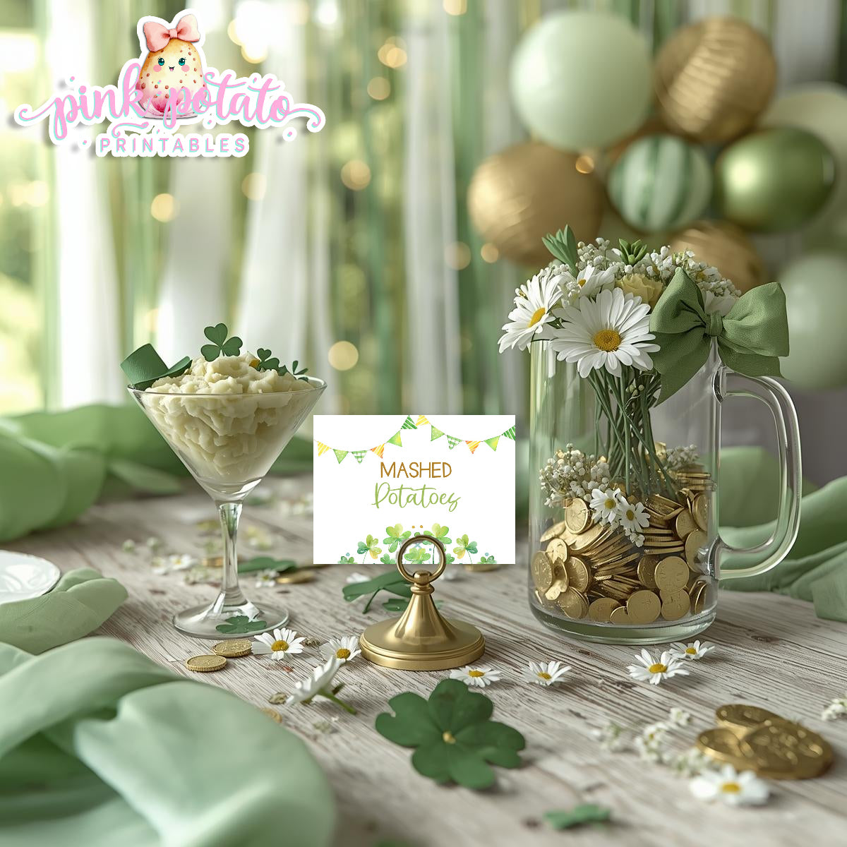 St. Paddy's Day-Baked Potato Bar Buffet Cards-Tent Cards-Food Items-St. Patrick's Day Theme-Party Printable-Digital-INSTANT DOWNLOAD