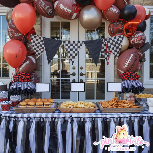 Super Bowl-Buffet Cards-Edit in Corjl-Tent Cards-Place Card-Football-Superbowl Decorations-Super Bowl Sunday-Sports-Digital-INSTANT DOWNLOAD