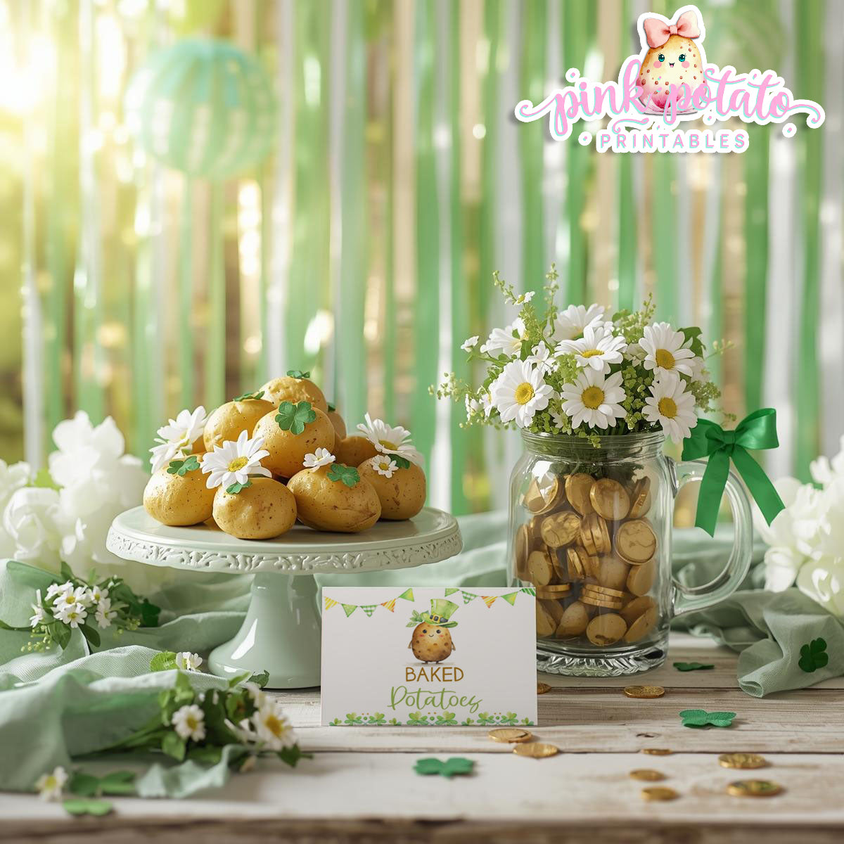 St. Paddy's Day-Baked Potato Bar Buffet Cards-Tent Cards-Mashed Potatoes-St. Patrick's Day Theme-Party Printable-Digital-INSTANT DOWNLOAD