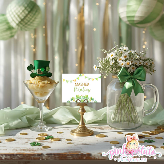 St. Paddy's Day-Baked Potato Bar Buffet Cards-Tent Cards-Food Items-St. Patrick's Day Theme-Party Printable-Digital-INSTANT DOWNLOAD