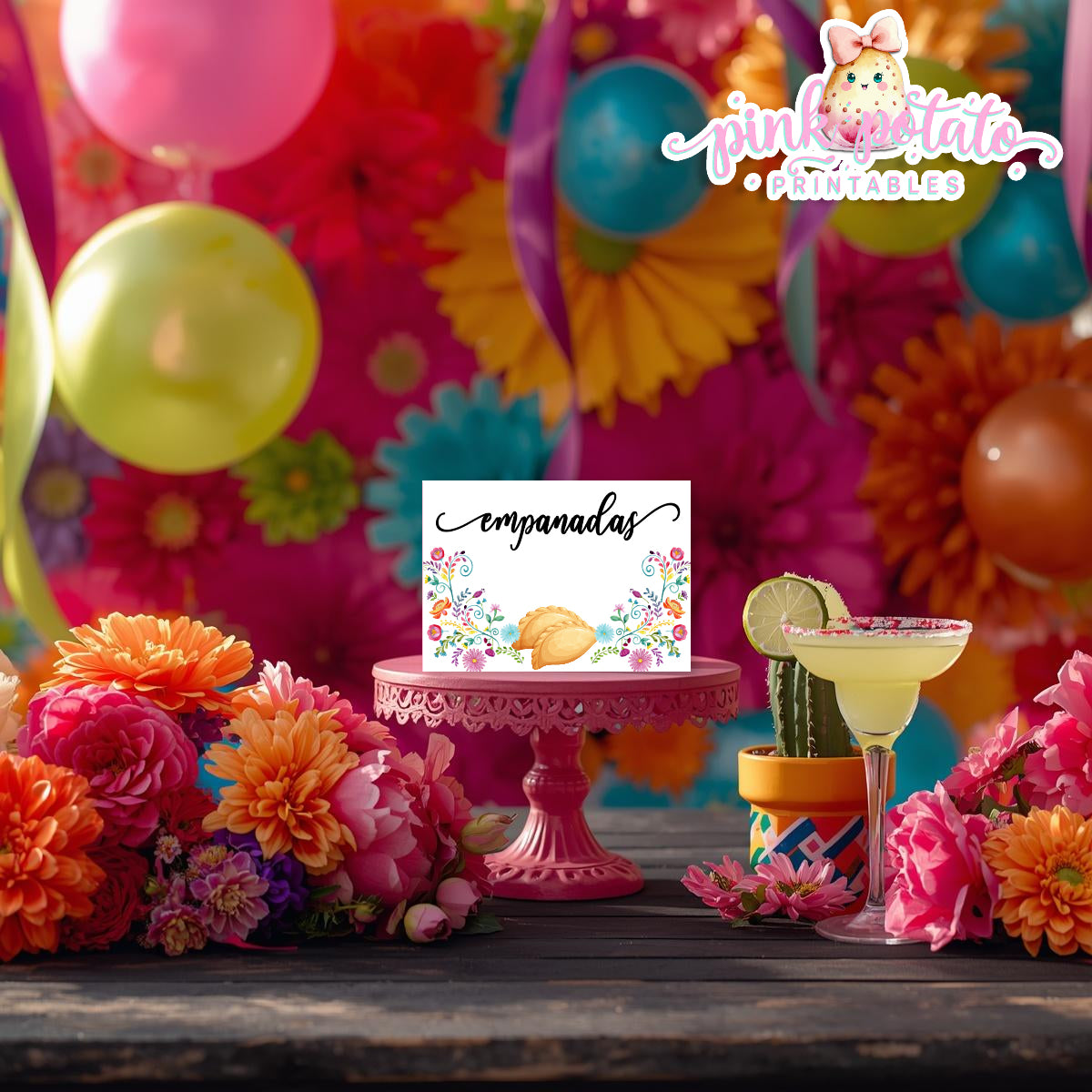 Fiesta-Buffet Cards-56 Prefilled Cards-Edit in Corjl-Tent Cards-Cinco De Mayo-Taco Bar-Celebration-Food Labels-Digital-INSTANT DOWNLOAD