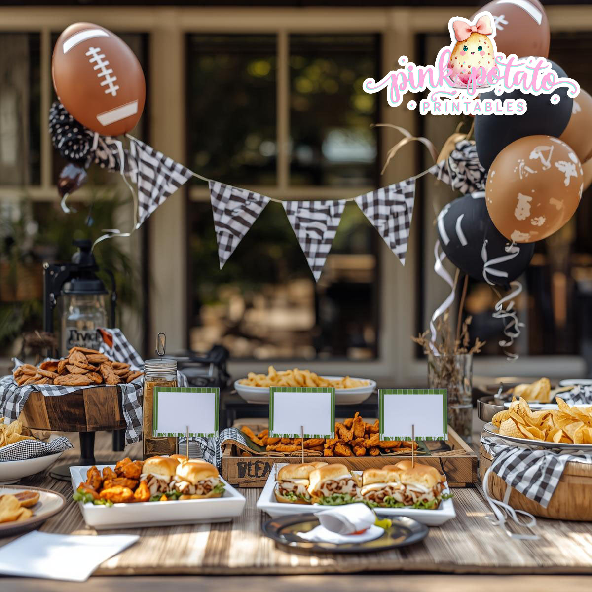 Super Bowl-Buffet Cards-Edit in Corjl-Tent Cards-Place Card-Football-Superbowl Decorations-Super Bowl Sunday-Sports-Digital-INSTANT DOWNLOAD