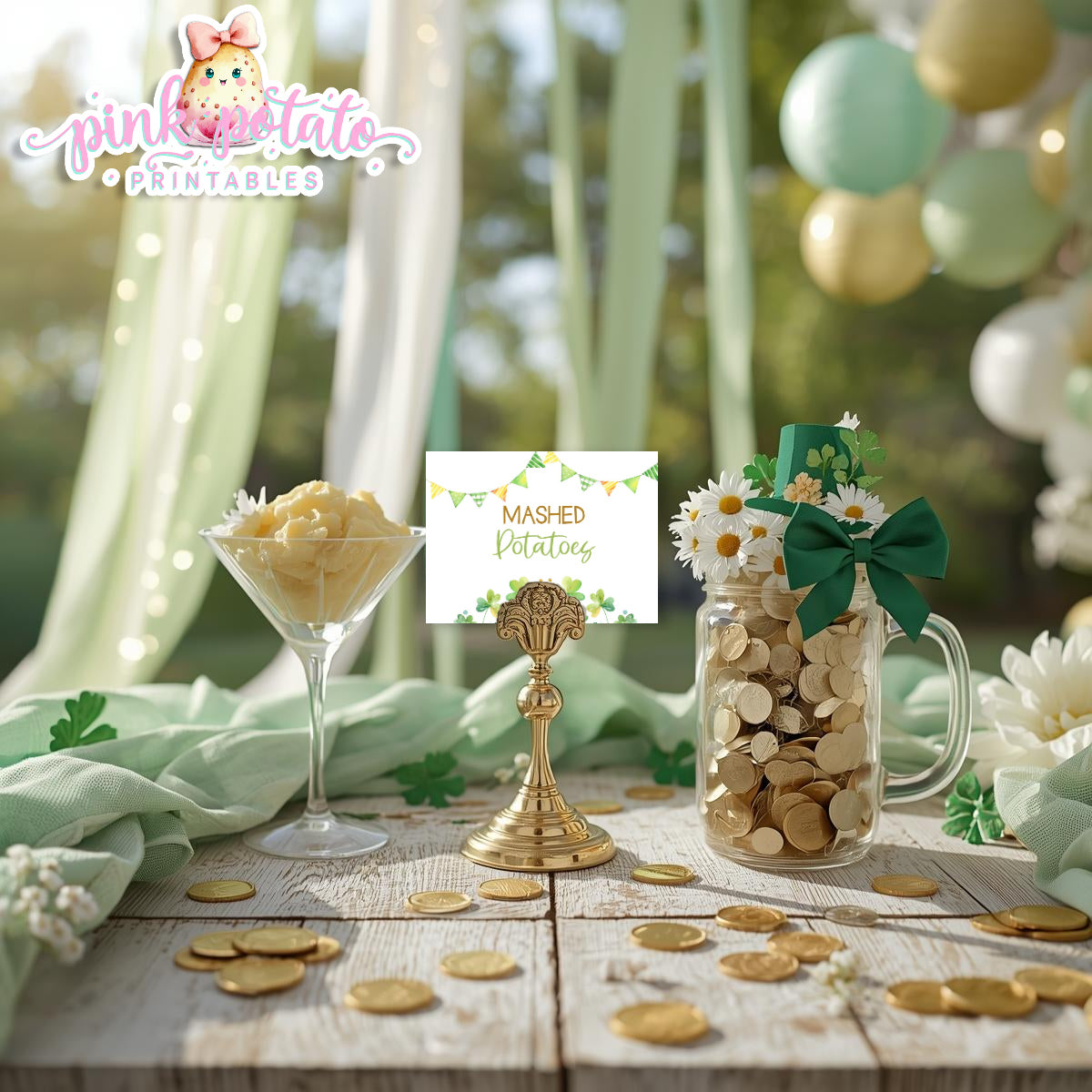 St. Paddy's Day-Baked Potato Bar Buffet Cards-Tent Cards-Food Items-St. Patrick's Day Theme-Party Printable-Digital-INSTANT DOWNLOAD