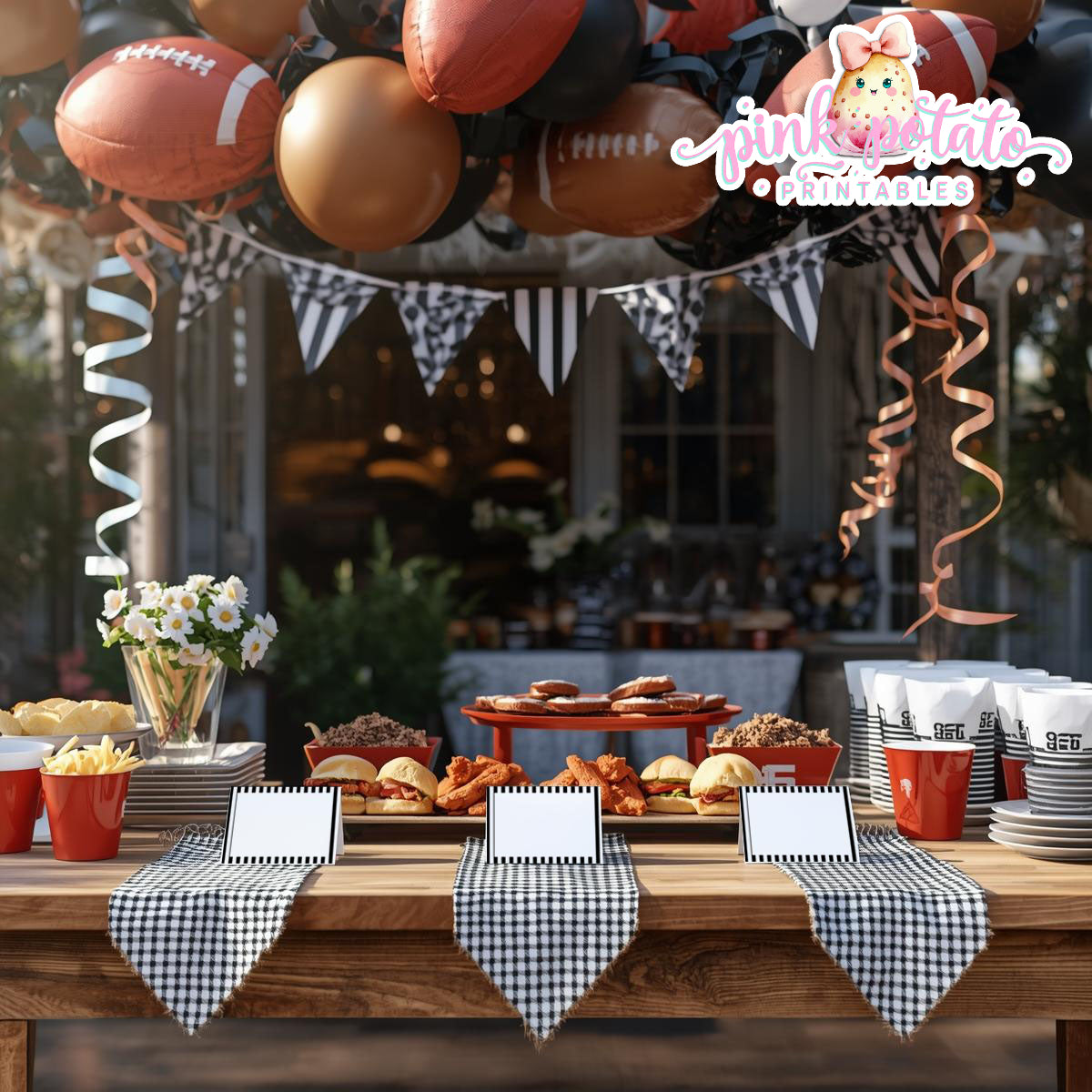 Super Bowl-Buffet Cards-Edit in Corjl-Tent Cards-Place Card-Football-Superbowl Decorations-Super Bowl Sunday-Sports-Digital-INSTANT DOWNLOAD