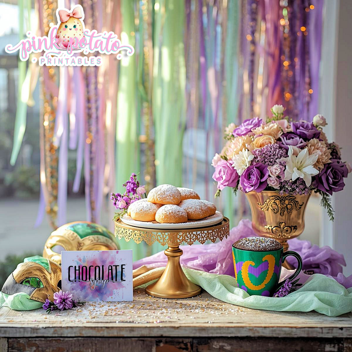Mardi Gras-Buffet Cards-Editable in Corjl-Tent Cards-Place Cards-Mardi Gras Theme-Fat Tuesday-Party Printable-Digital-INSTANT DOWNLOAD