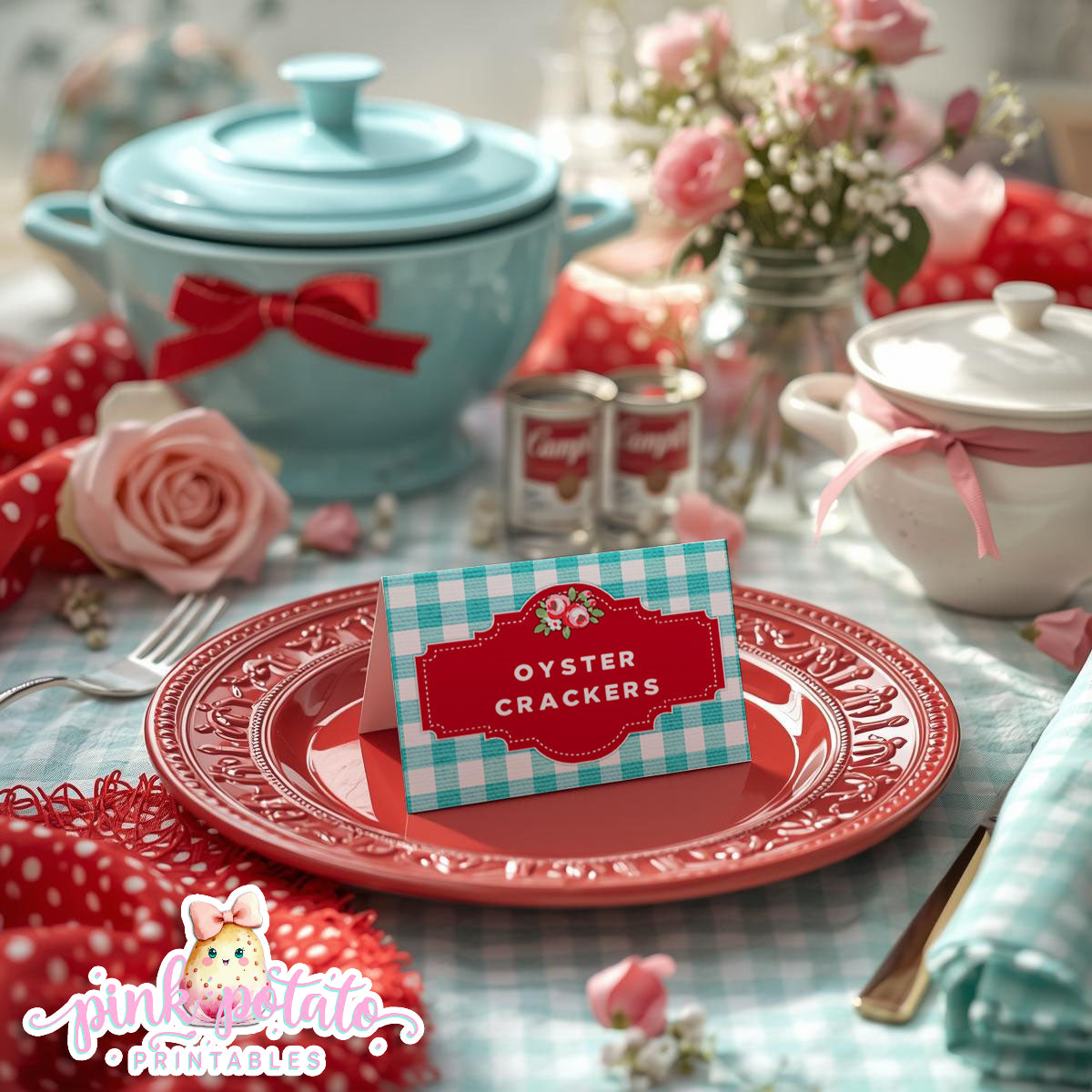 Soups On-{THEME} Party Printable-Editable-PeRsOnAliZe-Parties-Soup Social-Soup Can-Campbells-Neighbors Night-Soup Party-INSTANT DOWNLOAD