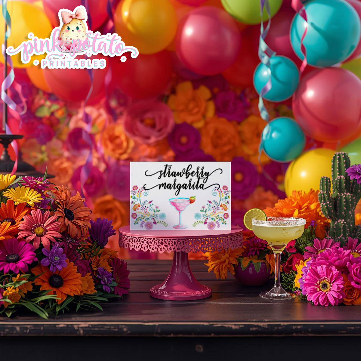 Fiesta-Buffet Cards-56 Prefilled Cards-Edit in Corjl-Tent Cards-Cinco De Mayo-Taco Bar-Celebration-Food Labels-Digital-INSTANT DOWNLOAD