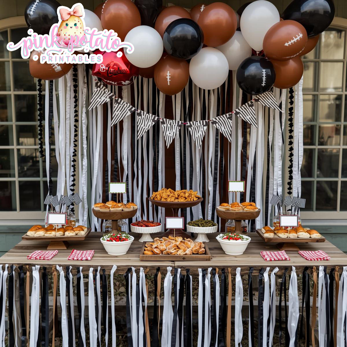 Super Bowl-Buffet Cards-Edit in Corjl-Tent Cards-Place Card-Football-Superbowl Decorations-Super Bowl Sunday-Sports-Digital-INSTANT DOWNLOAD