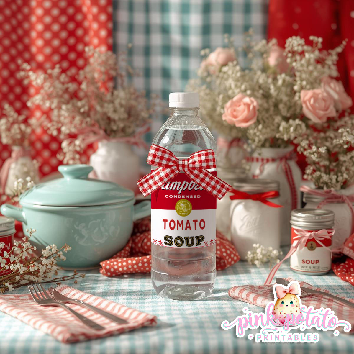 Soups On-{THEME} Party Printable-Editable-PeRsOnAliZe-Parties-Soup Social-Soup Can-Campbells-Neighbors Night-Soup Party-INSTANT DOWNLOAD