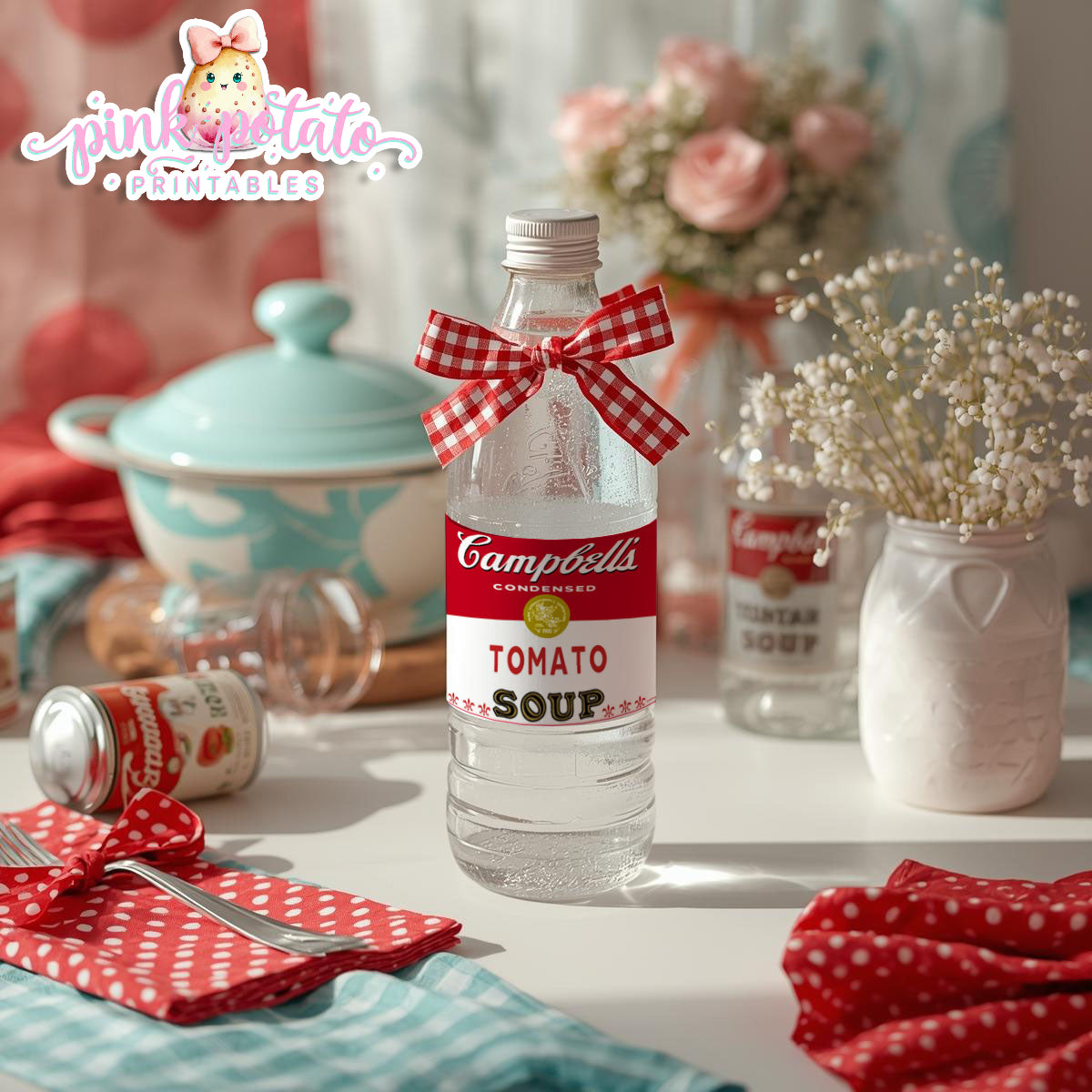 Soups On-Soup Swap Water Bottle Labels-Waterbottle Label-Soup Exchange-Soup Theme-Soup Party Printable-Digital-INSTANT DOWNLOAD