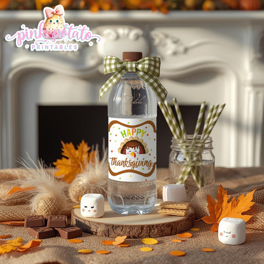 Thanksgiving S'mores-Water Bottle Wrappers-S'mores Bar-Smores-Party Printable-Digital-INSTANT DOWNLOAD