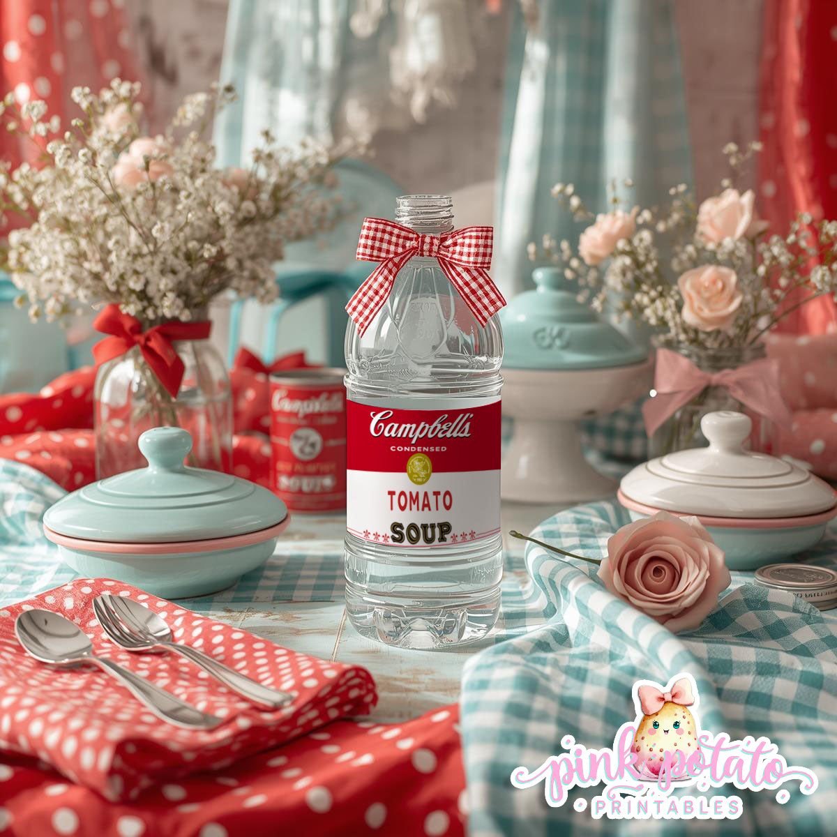 Soups On-Soup Swap Water Bottle Labels-Waterbottle Label-Soup Exchange-Soup Theme-Soup Party Printable-Digital-INSTANT DOWNLOAD