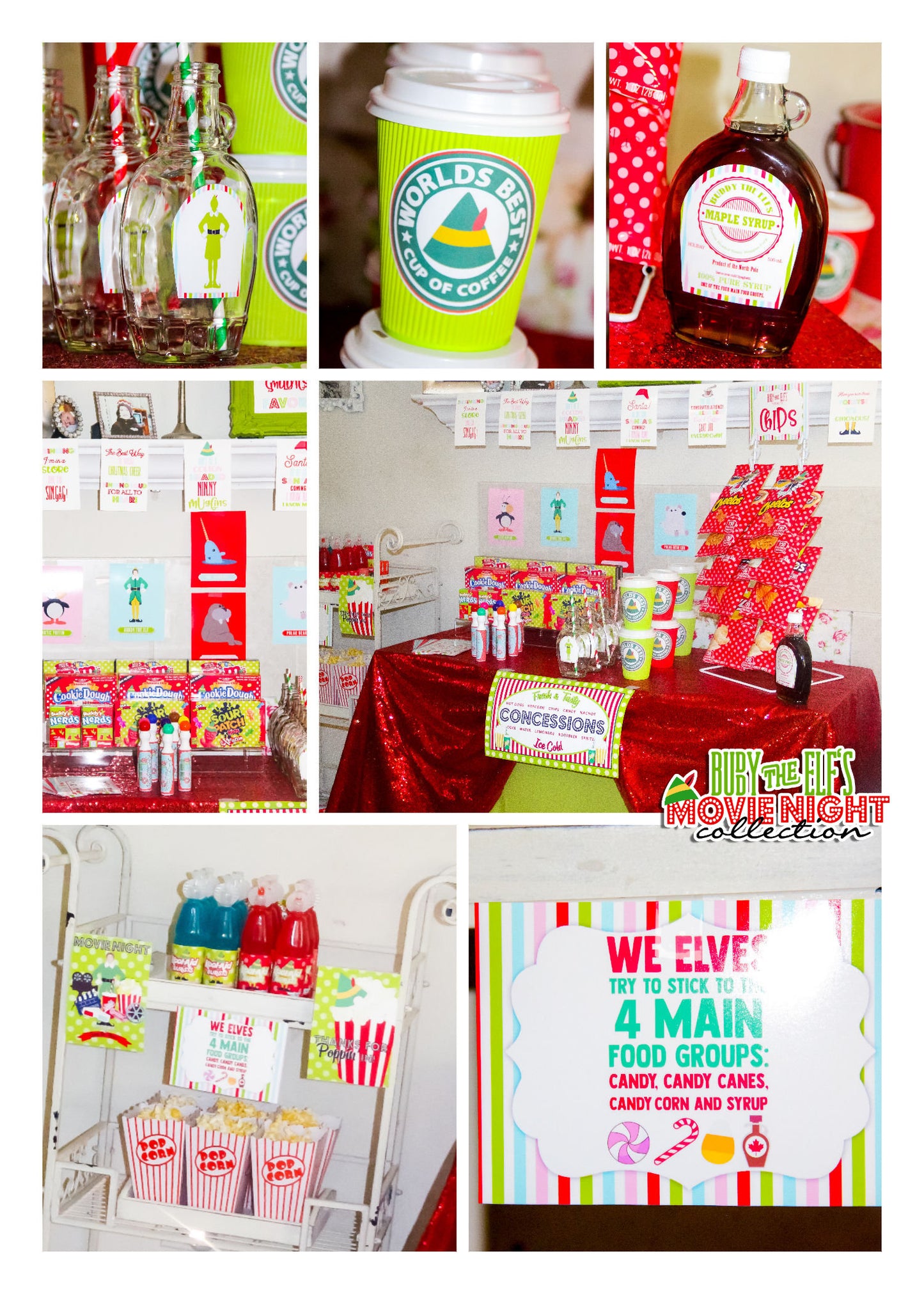 Christmas-Concession Stand Sign-Party Signs-2 Sizes-Movie Concessions-Printable-Party Printable-Digital-INSTANT DOWNLOAD