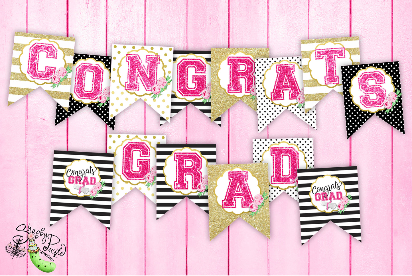 Kate Spade Graduation-Banner-Graduation Banner-Graduation Party-Grad-Graduation Favors-Class of 2024-Printable-INSTANT DOWNLOAD