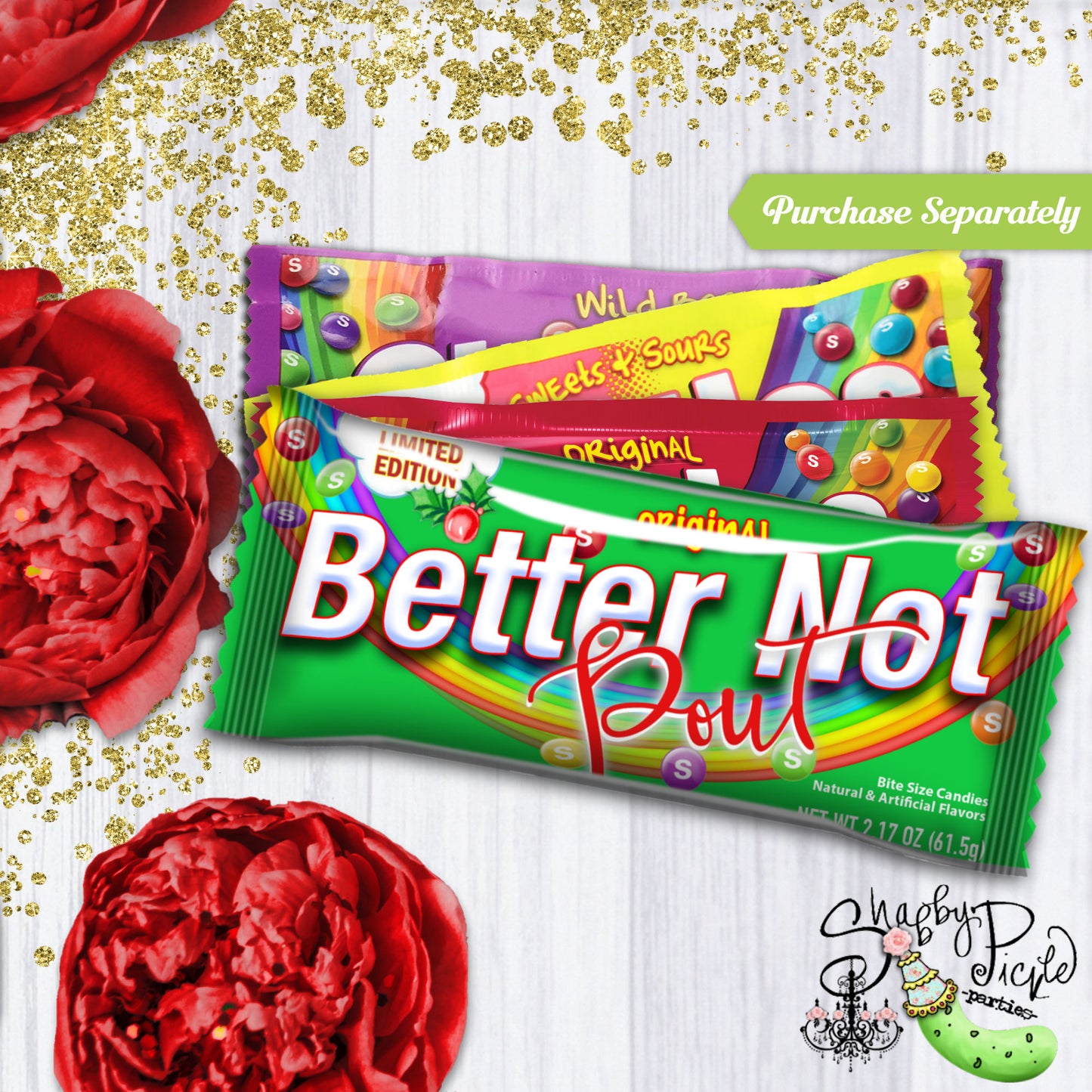 Better Not Pout-Reeses Candy Wrapper-Printable Party Favors-Custom Wrapper-Christmas Party-Class Room Favor-Holiday-Reese's-INSTANT DOWNLOAD