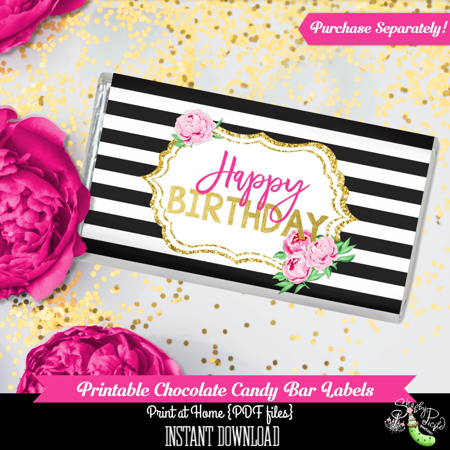 Kate Spade Birthday-Favor Tags-Birthday Party-Kate Spade Inspired-Birthday Tags-Gift Tags-Birthday Favor Tags-Printable-INSTANT DOWNLOAD