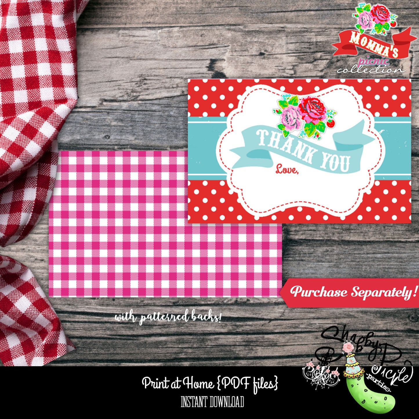 Momma's Picnic-FULL Party Printables-Mother's Day Party Set-BBQ-Farmers Market-Mom-Outdoor-Instant Download