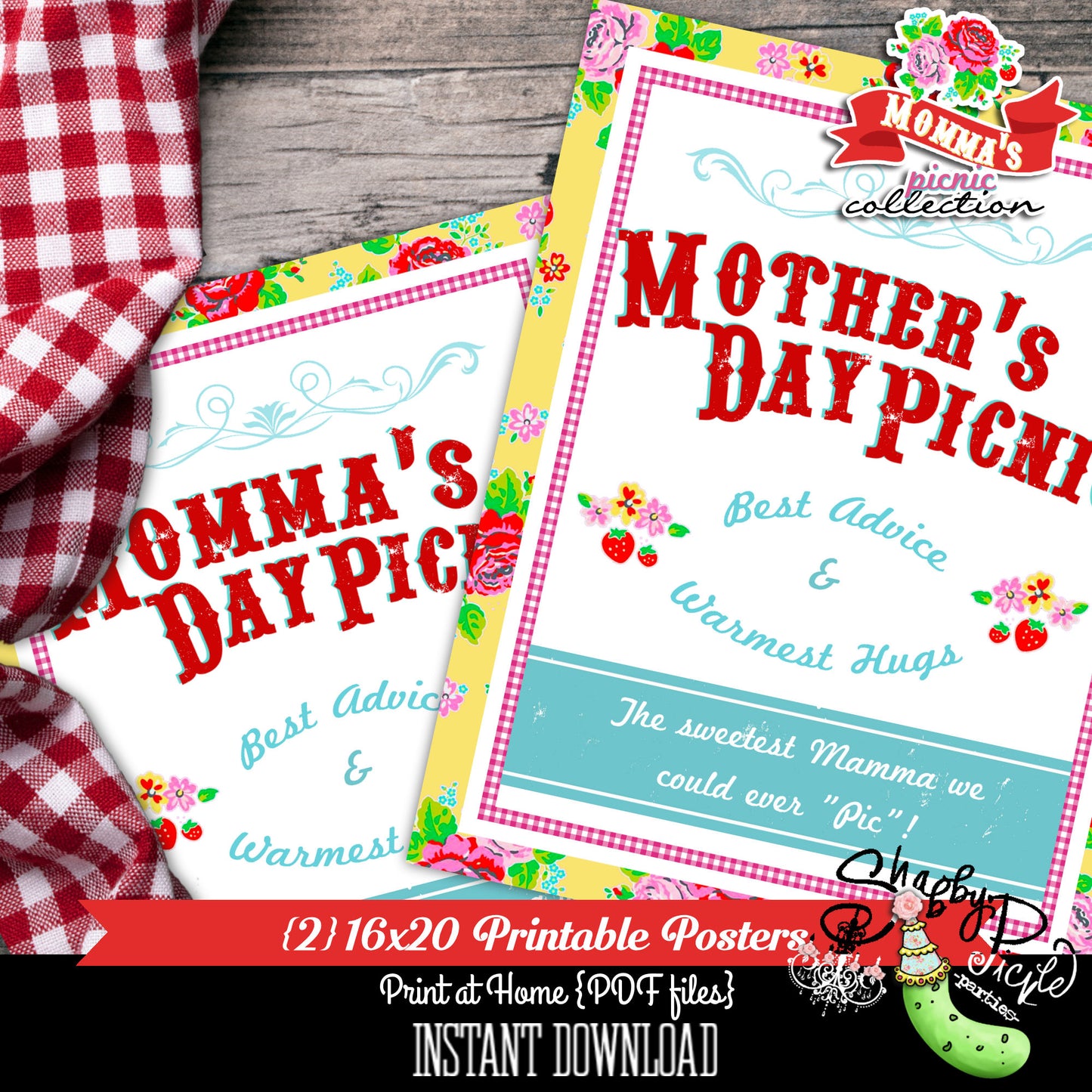 Momma's Picnic-16x20 Poster-Mother's Day Set-Party Printables-BBQ-Farmers Market Poster-Mom-Outdoor-Digital Decorations-Instant Download