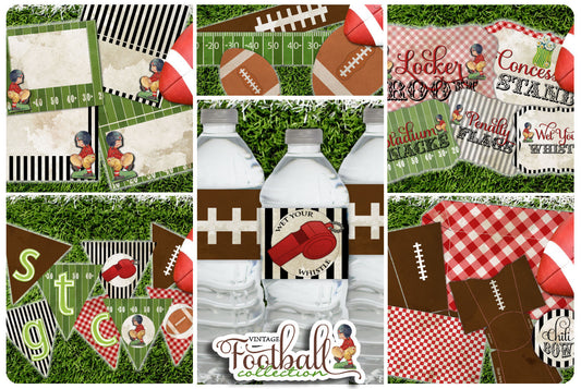 Vintage Football-Full Party Package-Party Printable-Printable-Superbowl Party-Super Bowl-Sports Parties-Referee-DIY-Digital-INSTANT DOWNLOAD