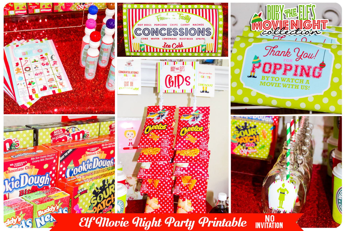 Christmas-Concession Stand Sign-Party Signs-2 Sizes-Movie Concessions-Printable-Party Printable-Digital-INSTANT DOWNLOAD