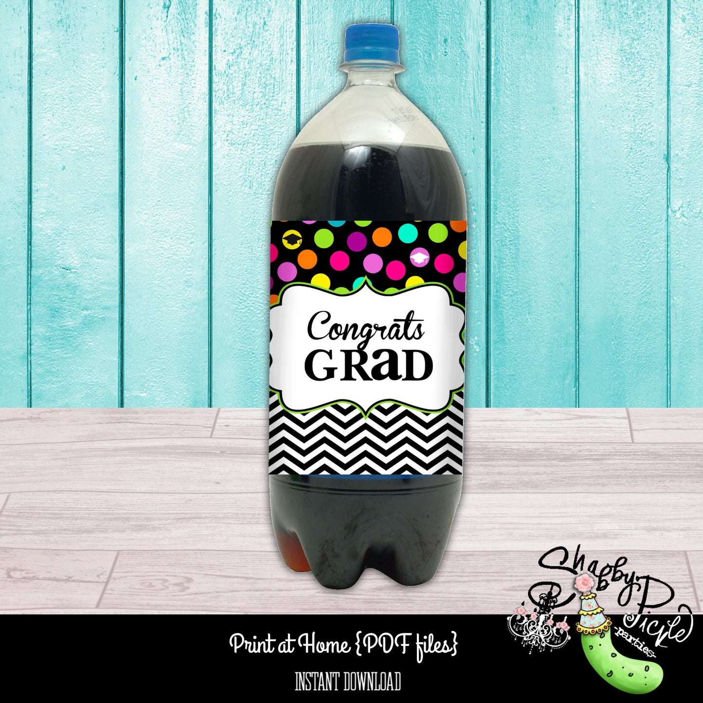 Rad Grad-Graduation Soda Bottle Label-2 Liter Pop Bottle Label-Pepsi Coke Label-Class of 2024-Graduation Party-Printable-INSTANT DOWNLOAD