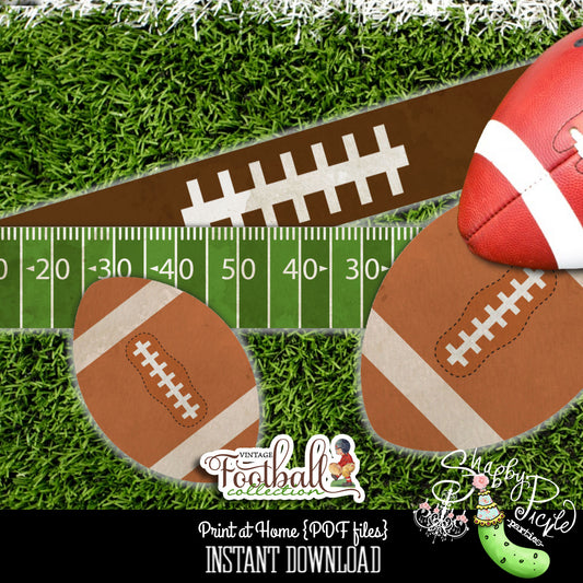 Vintage Football-Cut Outs & Chain Link Decorations-Party Printables-Superbowl Sunday Parties-Super Bowl-Sports-Referee-DIY-INSTANT DOWNLOAD