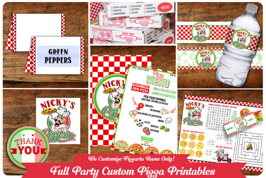 Personal Pizza-Full Party Printable-We Customize Pizzeria Name (Only)-Pizza Playset-Pizza Party-Kids Pizza Shop-Printable-DIGITAL DOWNLOAD