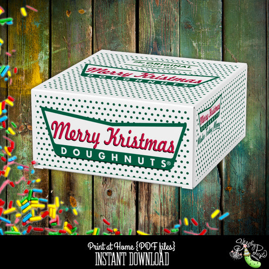 Krispy Kreme Kristmas Mini Donut Box Labels-Individual Donut Box Label-Single Donut-Krispy Kreme Donuts-Christmas Breakfast-INSTANT DOWNLOAD