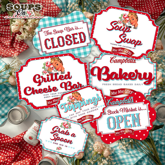 Soups On-Soup Swap Signs-23 Soup Bar Signs-Soup Swap Sign-Soup Exchange-Soup Theme-Soup Party Printable-Digital-INSTANT DOWNLOAD