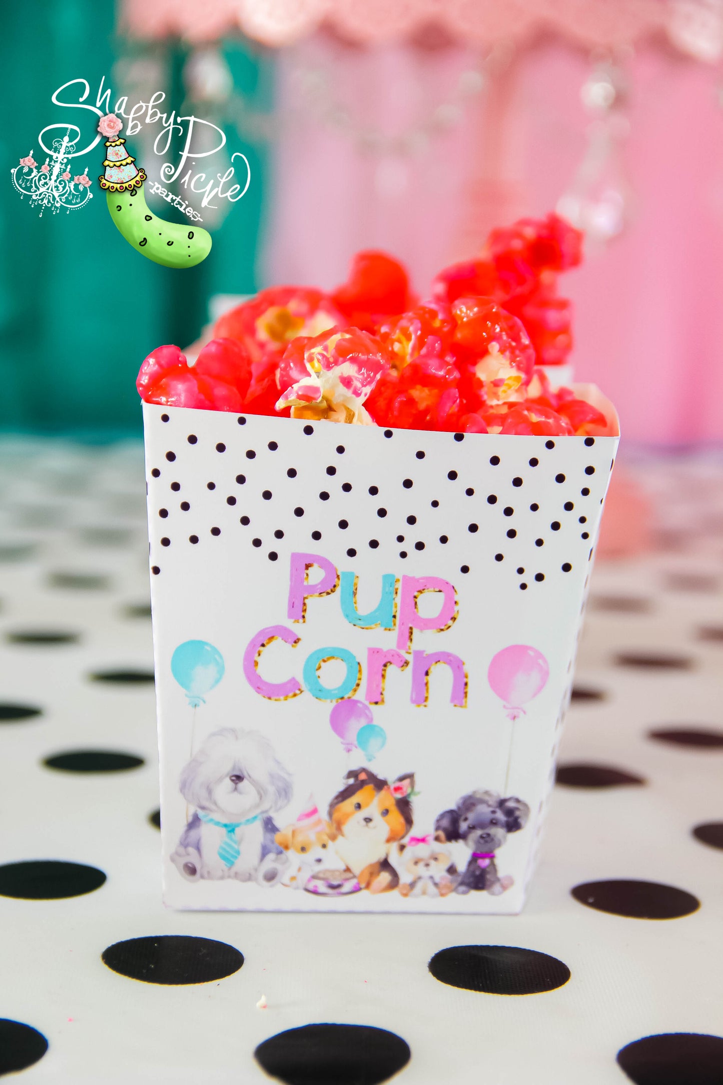 Puppy Pawty-Pupcorn Boxes-Popcorn Favor Box Template-You Assemble-Favor Boxes-Favor Boxes-Puppy Party-Birthday-Digital-INSTANT DOWNLOAD