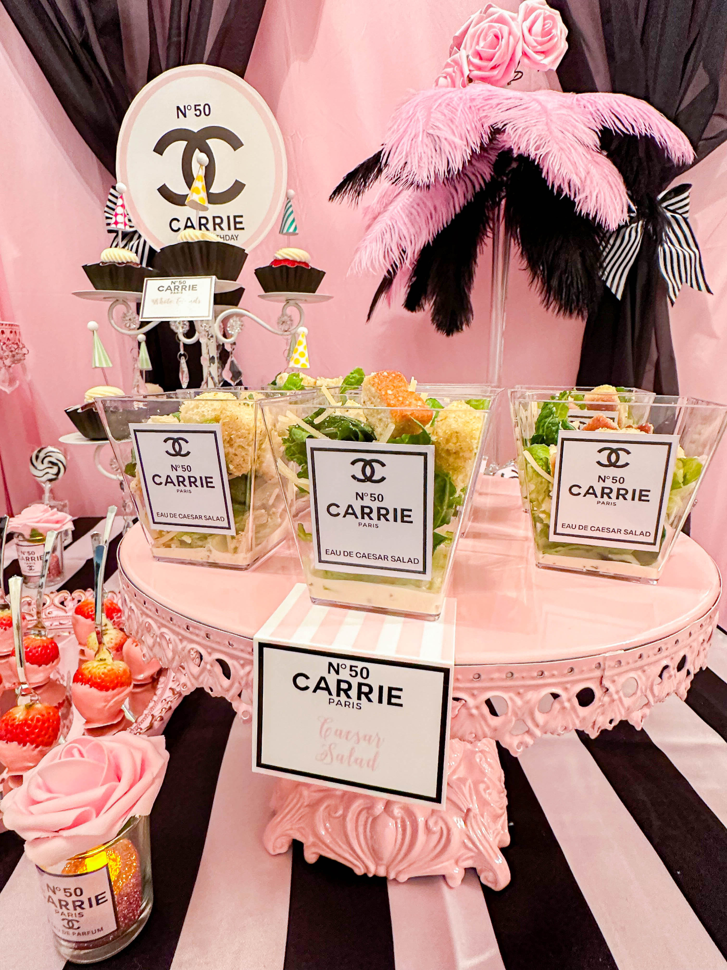 Chanel No50-6.8oz Dessert Cup Labels-ANY AGE!-Editable in Corjl