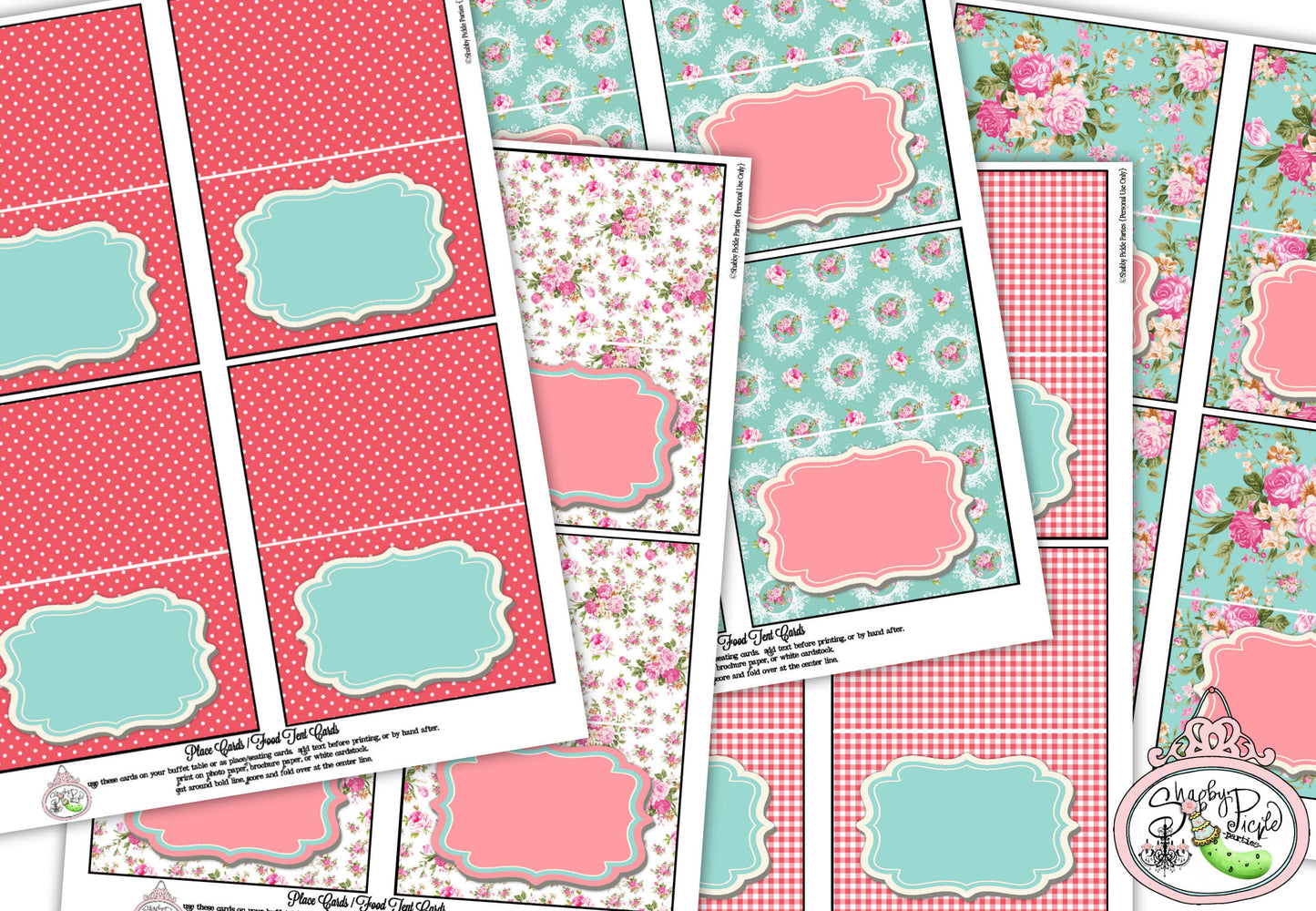 X's & O's-Buffet Cards Tent/Food/Place Cards-Party Printables-Plain and Valentines Day Theme-Shabby Chic Parties- DIY-Digital Decorations