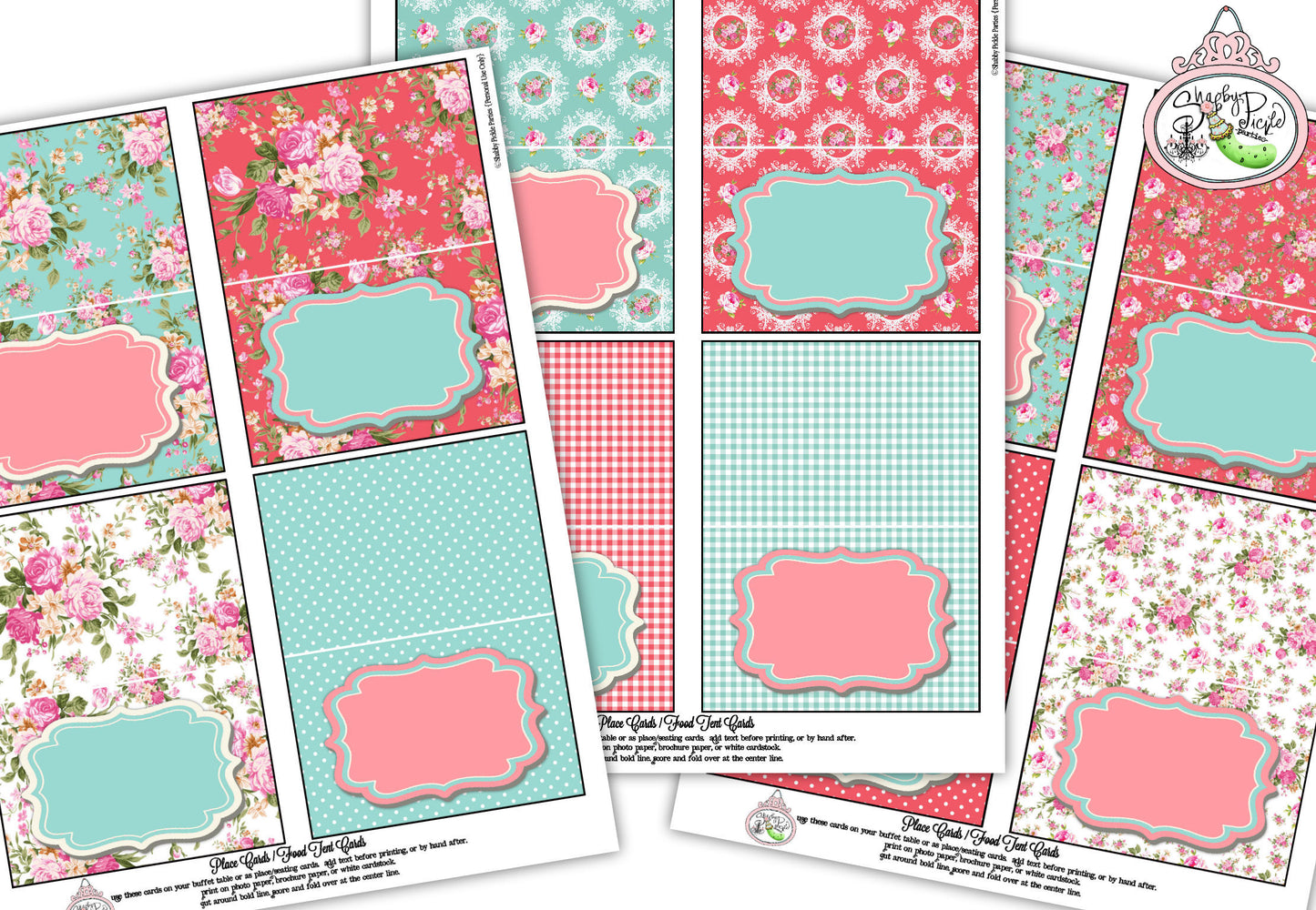 X's & O's-Buffet Cards Tent/Food/Place Cards-Party Printables-Plain and Valentines Day Theme-Shabby Chic Parties- DIY-Digital Decorations