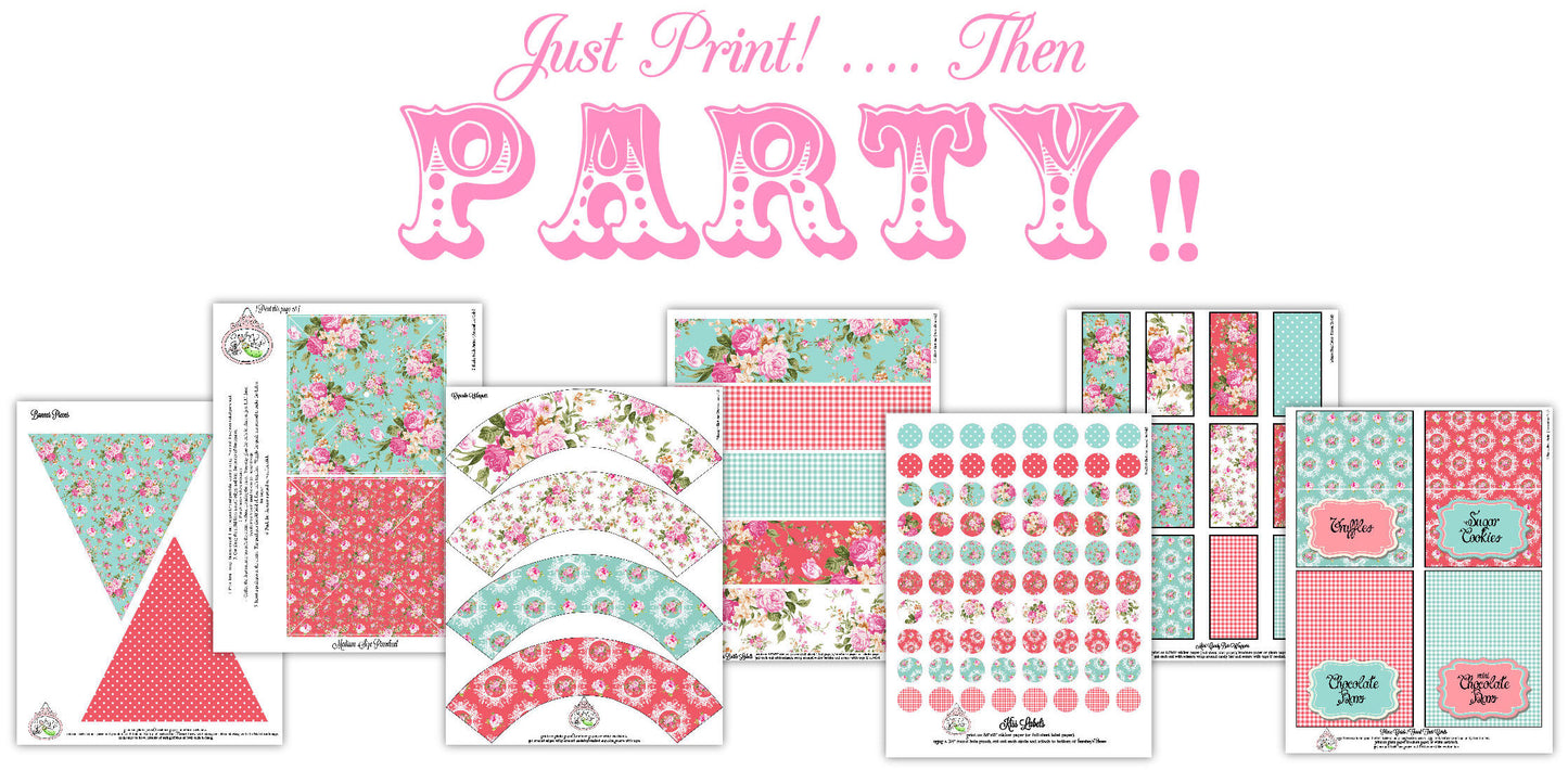 X's & O's-FULL Plain (No Theme) Party Printable Set-Shabby Chic-Shower-Birthday-Anniversary-Parties-DIY-Digital Decorations-Instant Download