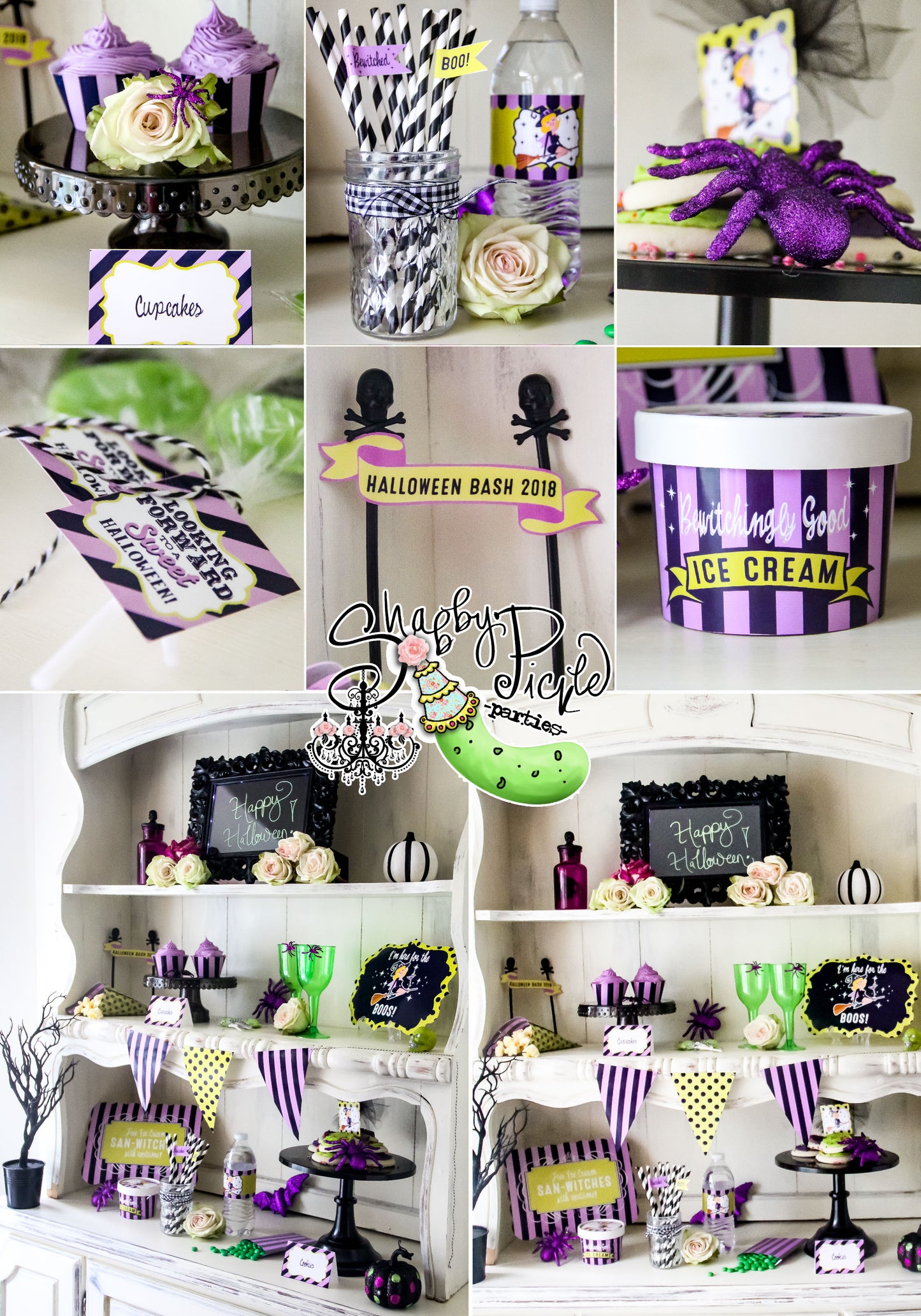 Bewitched-{Mini} Halloween Party Printable-EDITABLE-PeRsOnAliZe!-Kids-Witch Parties-Birthday-Holiday-Digital Decorations-INSTANT DOWNLOAD