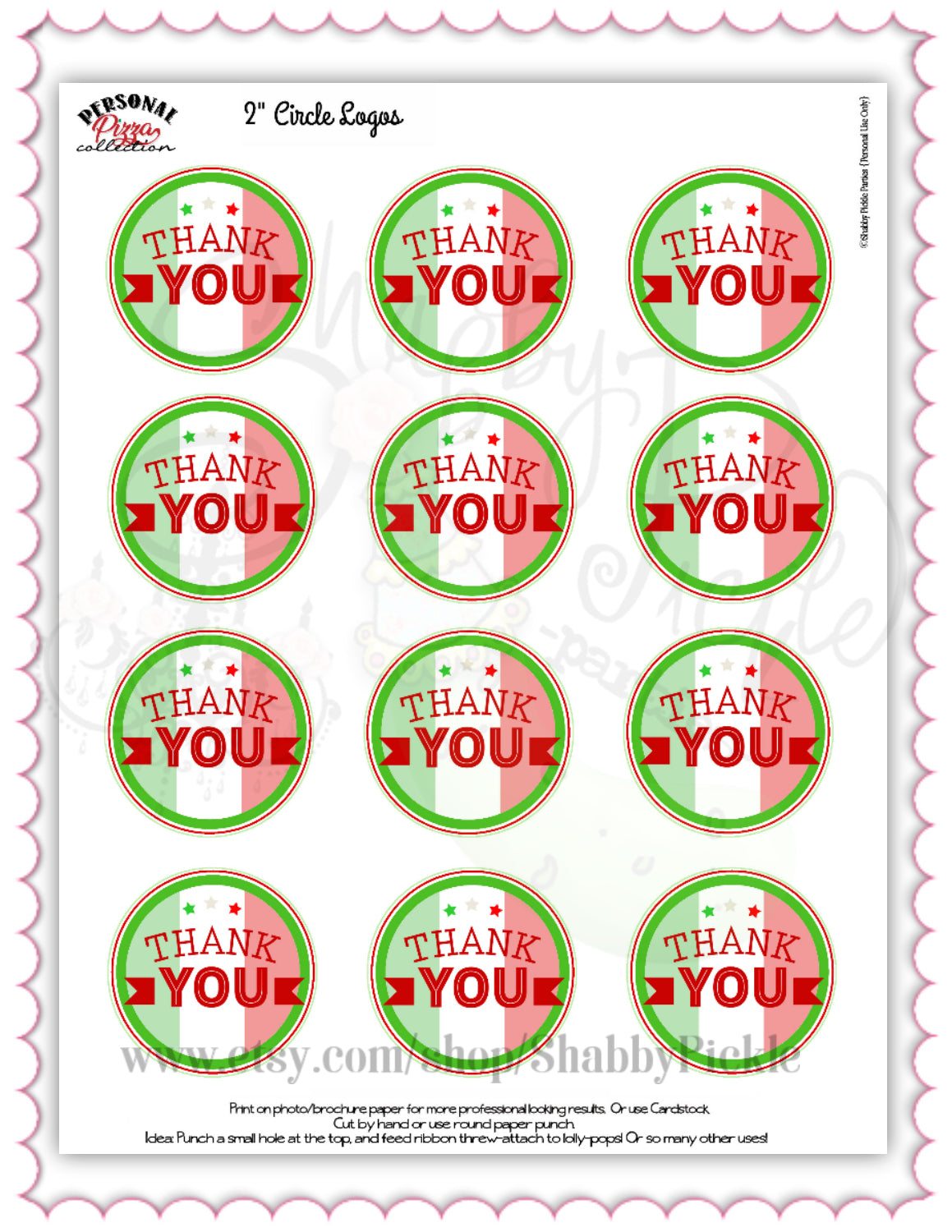 Personal Pizza-Full Party Printable-We Customize Pizzeria Name (Only)-Pizza Playset-Pizza Party-Kids Pizza Shop-Printable-DIGITAL DOWNLOAD