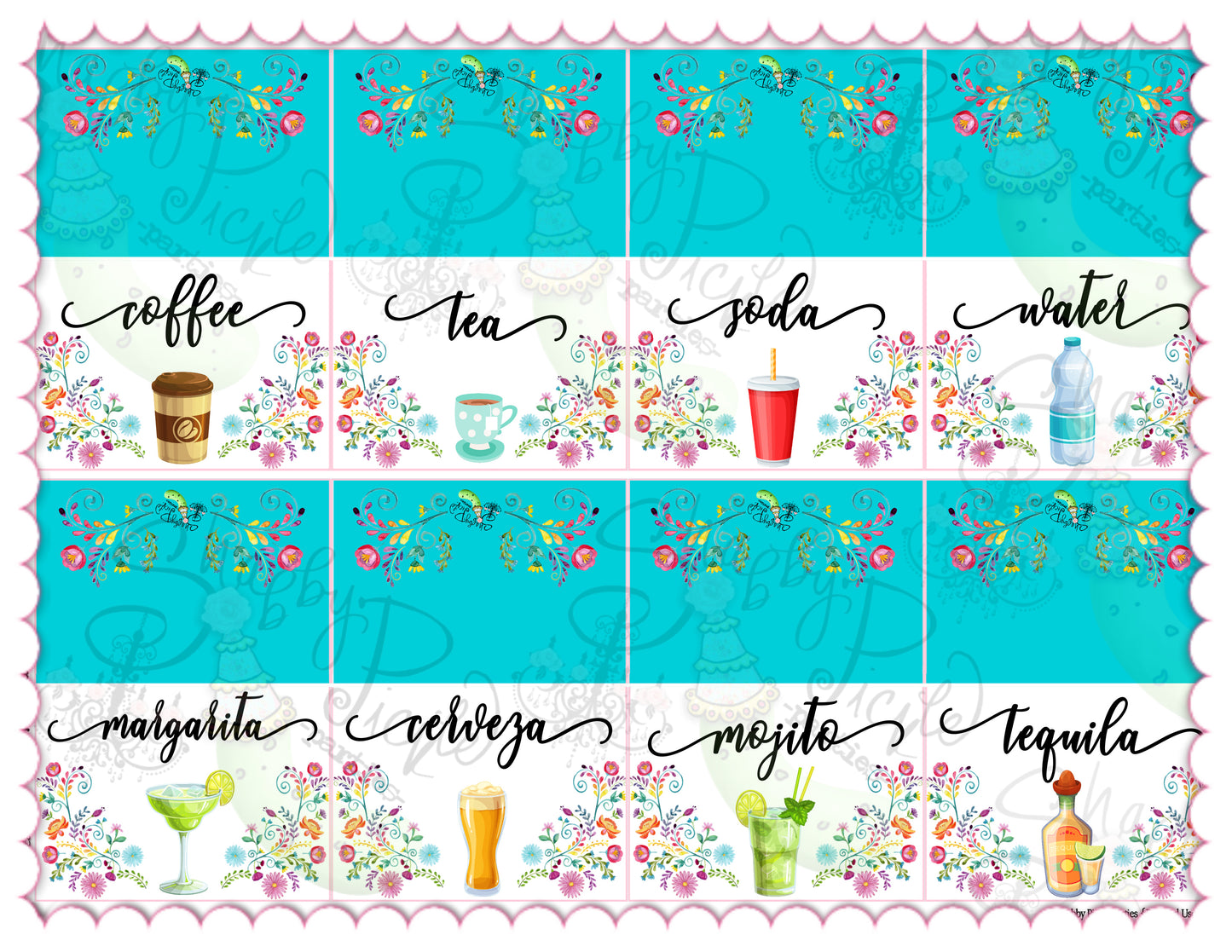 Fiesta-MARGARITA SET-Margarita Bar Sign-Juice Bottle Tags-Tent Cards for fruits etc-Editable in Corjl-Cinco De Mayo-Taco Tuesday-Margarita Monday-INSTANT DOWNLOAD