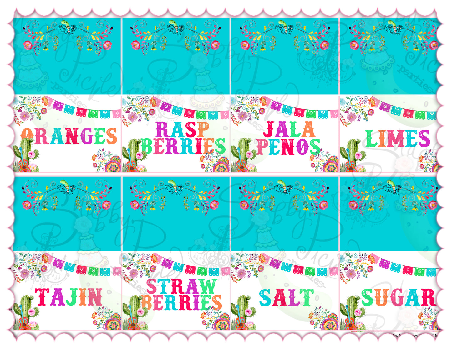Fiesta-MARGARITA SET-Margarita Bar Sign-Juice Bottle Tags-Tent Cards for fruits etc-Editable in Corjl-Cinco De Mayo-Taco Tuesday-Margarita Monday-INSTANT DOWNLOAD