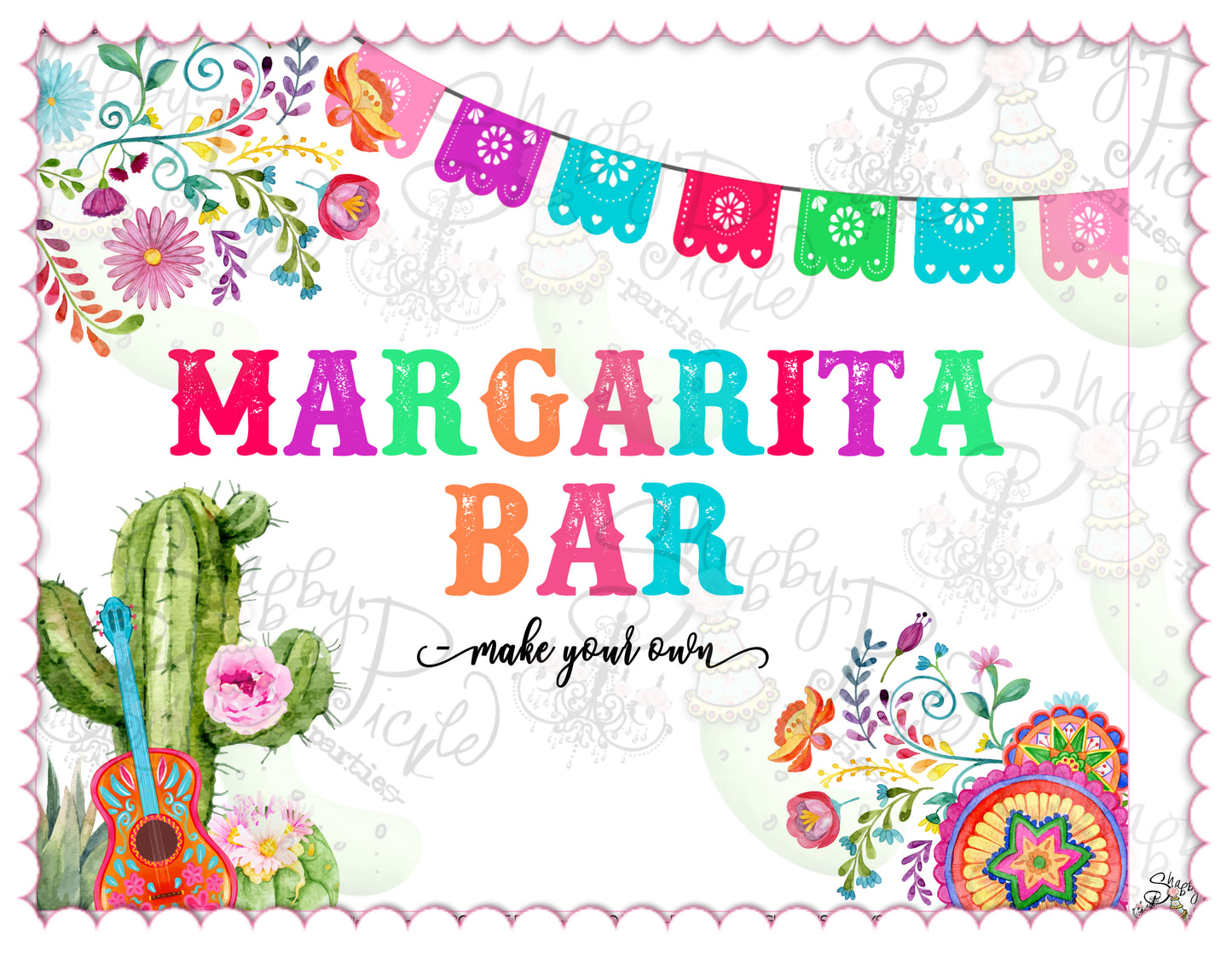 Fiesta-MARGARITA SET-Margarita Bar Sign-Juice Bottle Tags-Tent Cards for fruits etc-Editable in Corjl-Cinco De Mayo-Taco Tuesday-Margarita Monday-INSTANT DOWNLOAD