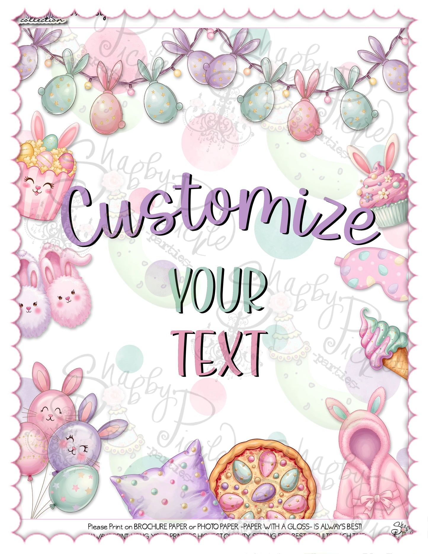 Easter Sleepover-16x20 and 8x10 Customizable Party Sign-Edit All Text in Corjl ONLY-Easter Slumber Party-Editable Signs-Easter Birthday-Easter Party-Happy Birthday-Birthday Sleepover-Birthday Slumber Party-INSTANT DOWNLOAD
