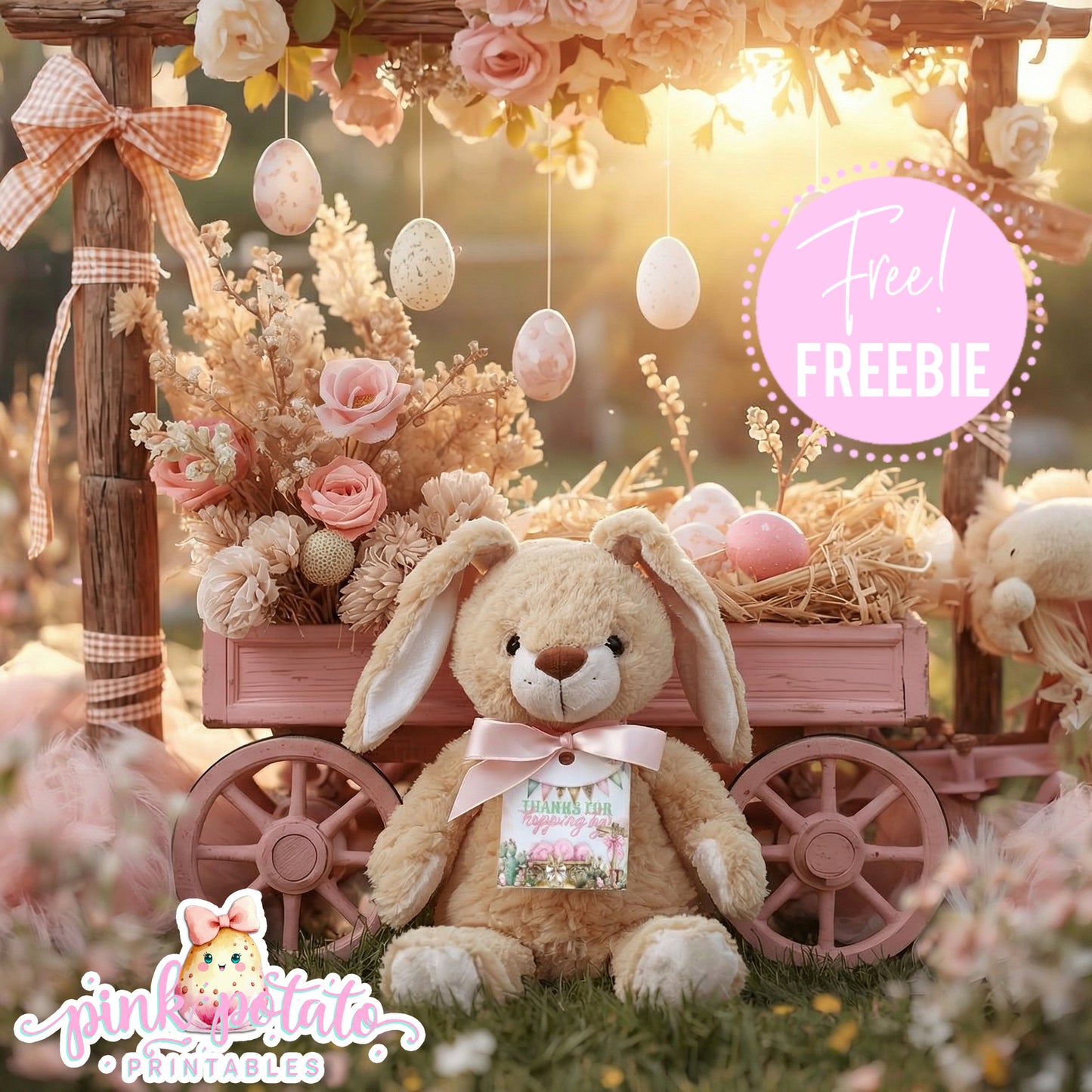Bunny Trails-FREE Favor Tags-Thank You Tags-Gift Tags-Western Easter-Easter Tags-Easter Sunday-Happy Easter-Cowgirl-Cowboy-INSTANT DOWNLOAD