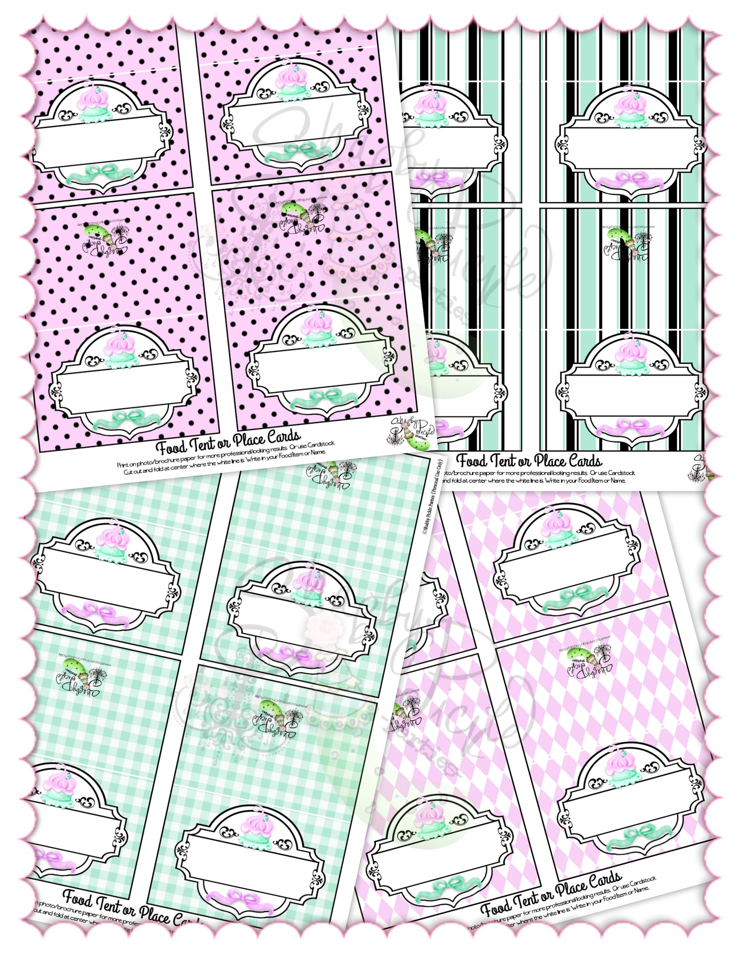 Here's The Scoop, Baby-Buffet Cards-Customize in Corjl-Ice Cream Baby Shower-Tent Cards-Edit-Place Cards-Flat Cards-Digital-INSTANT DOWNLOAD