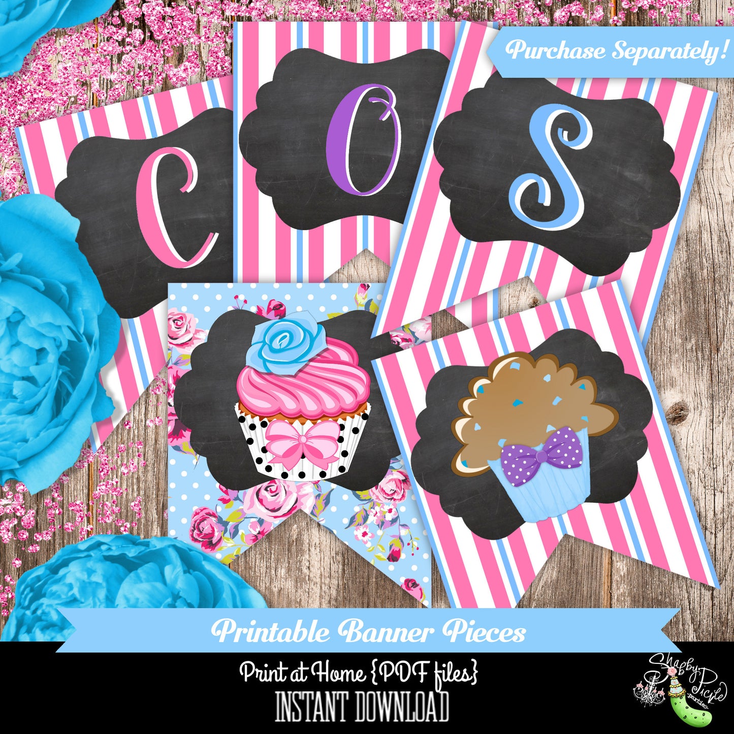 Gender Reveal-Cupcake or Stud Muffin2-Chocolate Bar Wrapper-Candy Kiss Labels-Party Printables-New Baby-Baby Shower-Digital-INSTANT DOWNLOAD