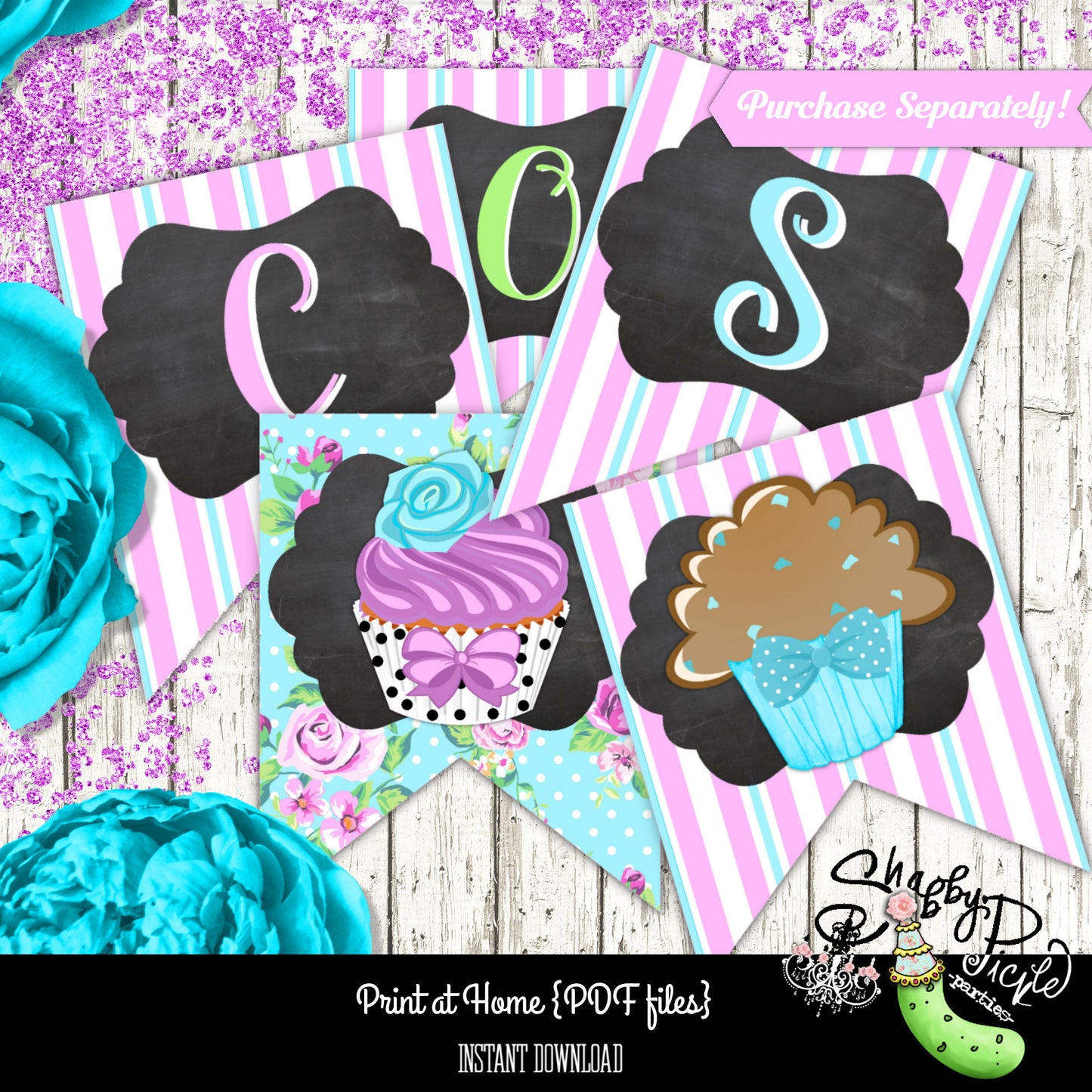 Gender Reveal-Cupcake or Stud Muffin-Cupcake Wraps & Toppers-Party Printables-New Baby Parties-Baby Shower-Digital Decor-INSTANT DOWNLOAD