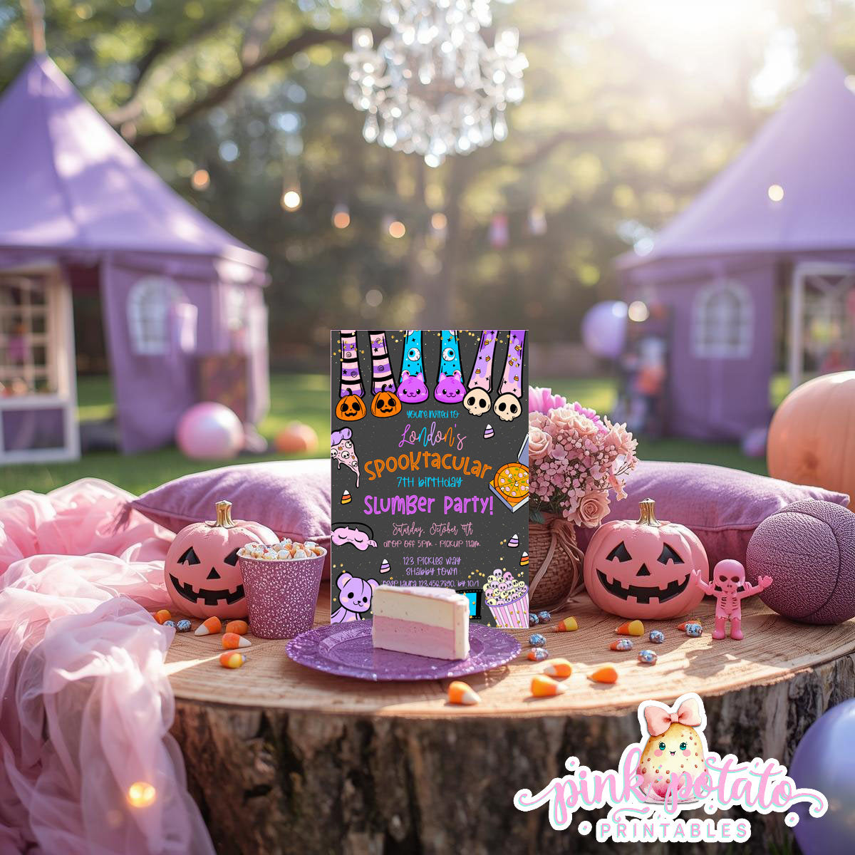 Spooktacular Slumber Party-Invitation-We Customize-Personalize-Halloween Party Invitation-Sleepover-Halloween-Digital-DIGITAL DOWNLOAD
