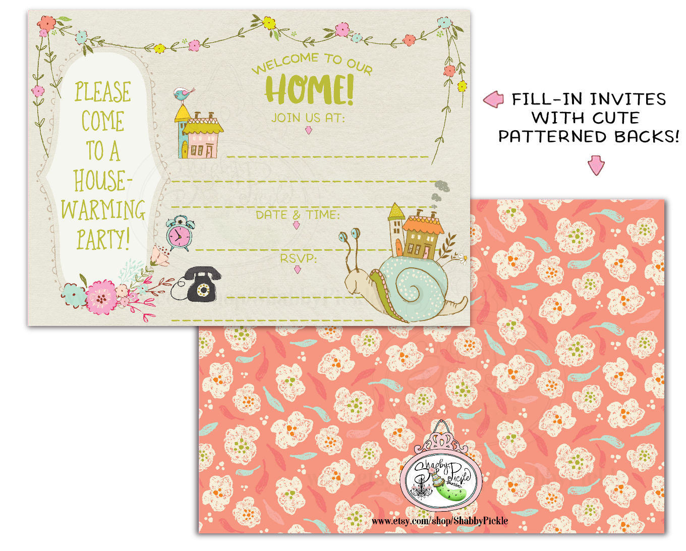 On The Move-Fill In The Blanks-Housewarming Party Invitations-House Warming-New Home-Card and Envelope Liner-Print at Home-Printable Invites