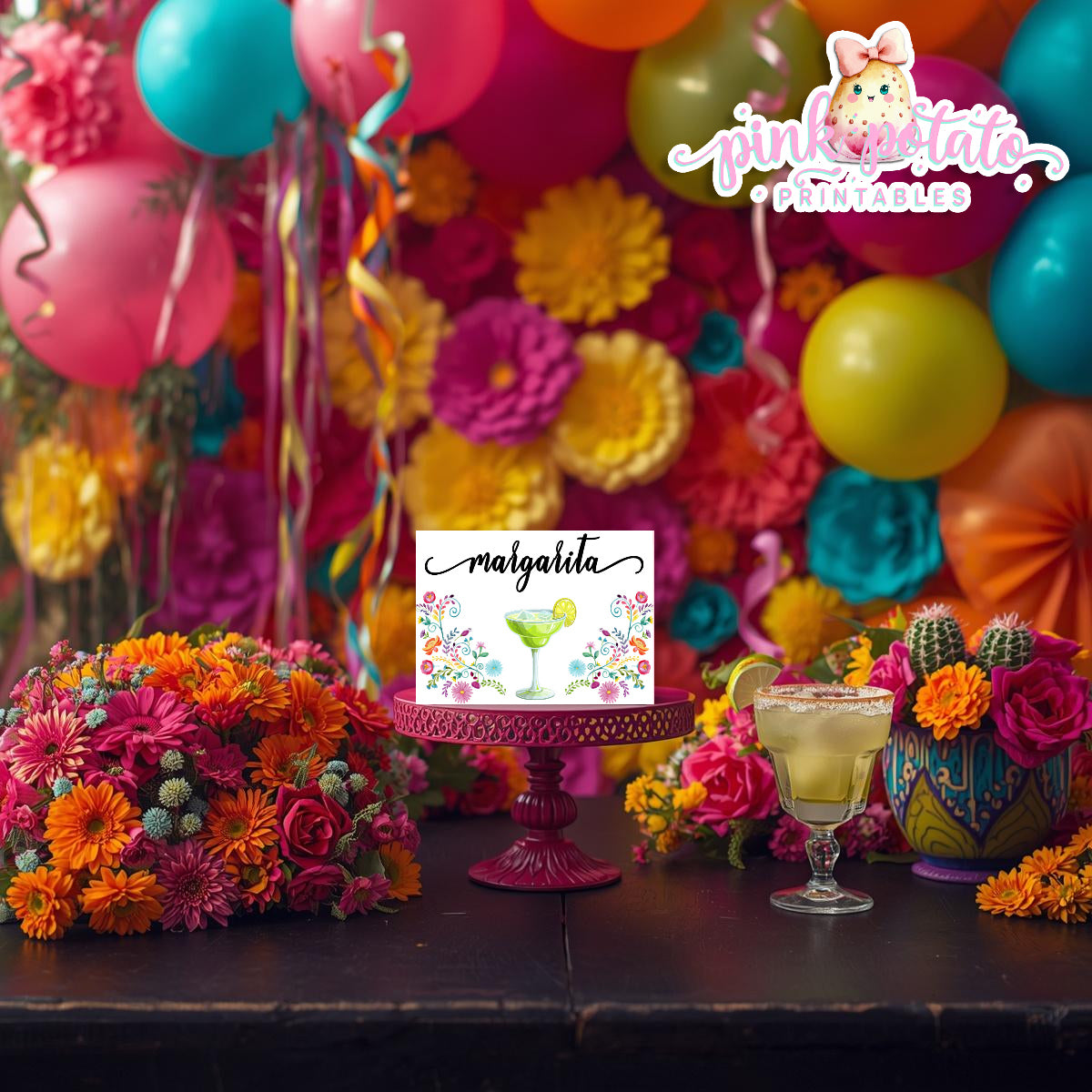Fiesta-MARGARITA SET-Margarita Bar Sign-Juice Bottle Tags-Tent Cards for fruits etc-Editable in Corjl-Cinco De Mayo-Taco Tuesday-Margarita Monday-INSTANT DOWNLOAD